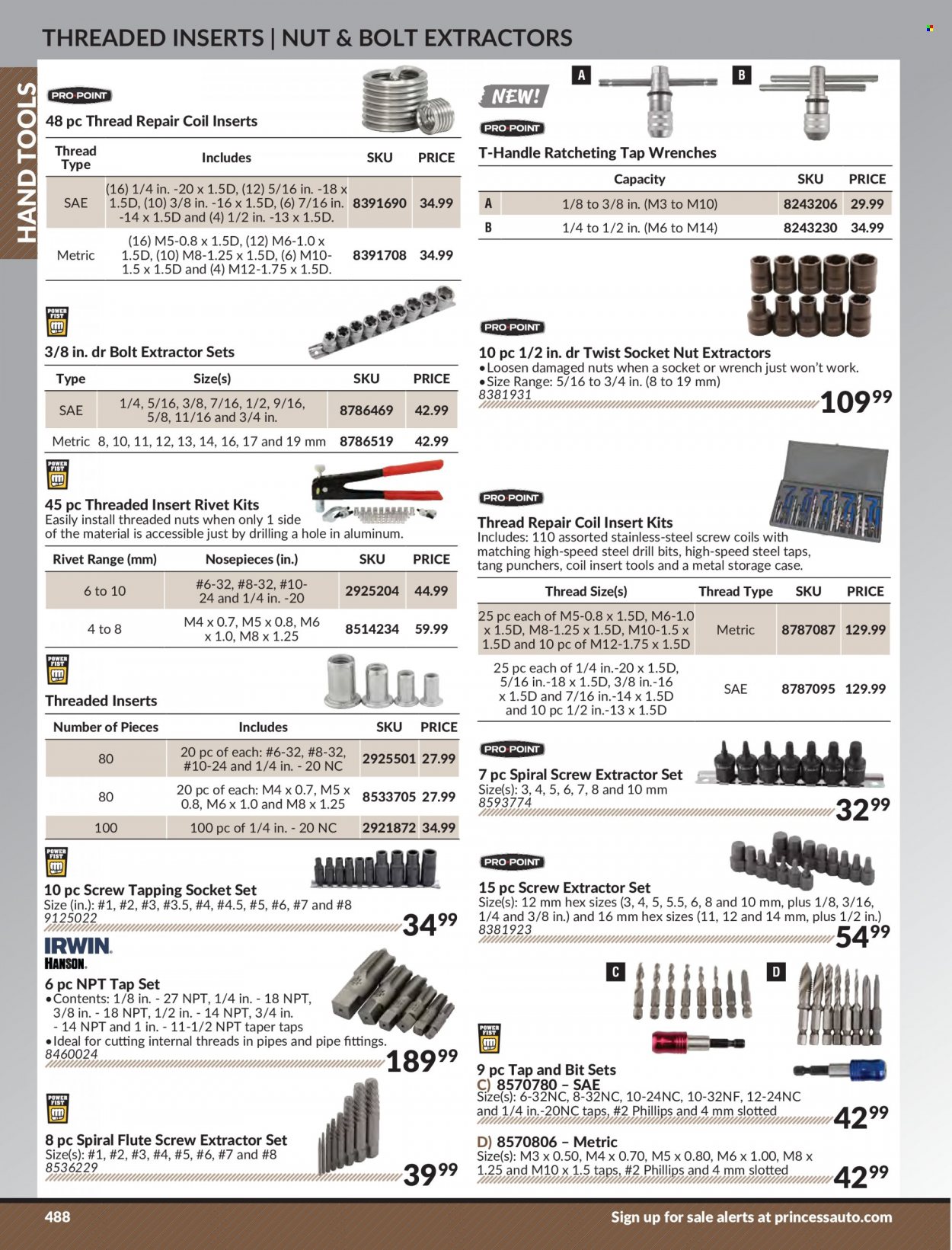 thumbnail - Princess Auto Flyer - Sales products - socket set, hand tools. Page 498.