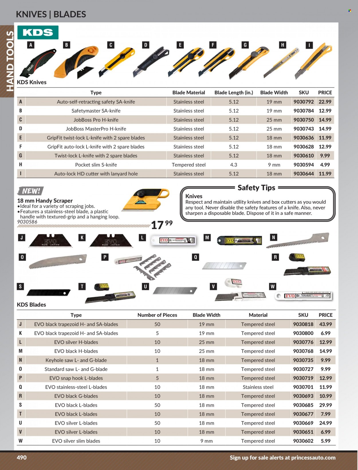 thumbnail - Princess Auto Flyer - Sales products - saw, cutter, hand tools, utility knife. Page 500.