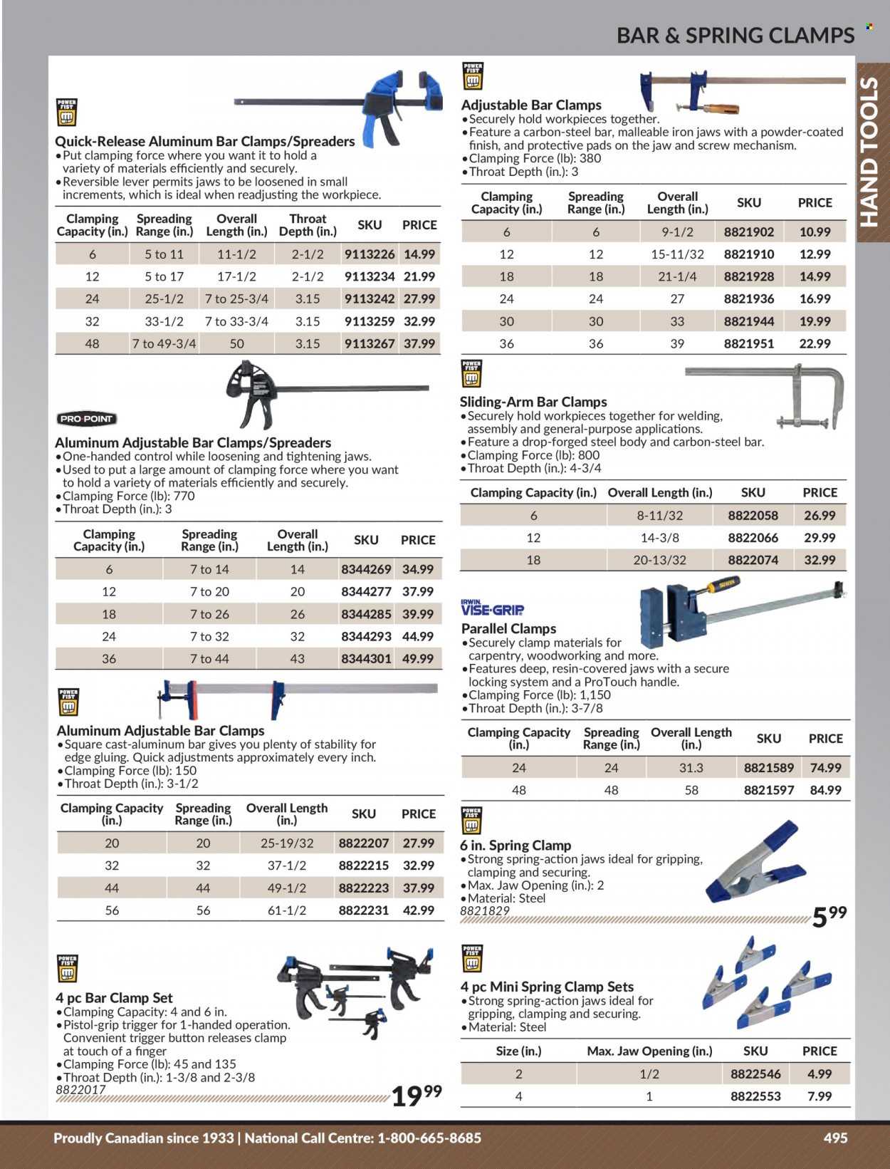 Princess Auto Flyer - Sales products - hand tools, clamp set. Page 505.