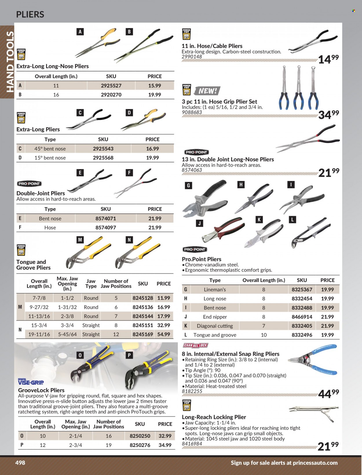 thumbnail - Princess Auto Flyer - Sales products - groovelock pliers, pliers, hand tools. Page 508.