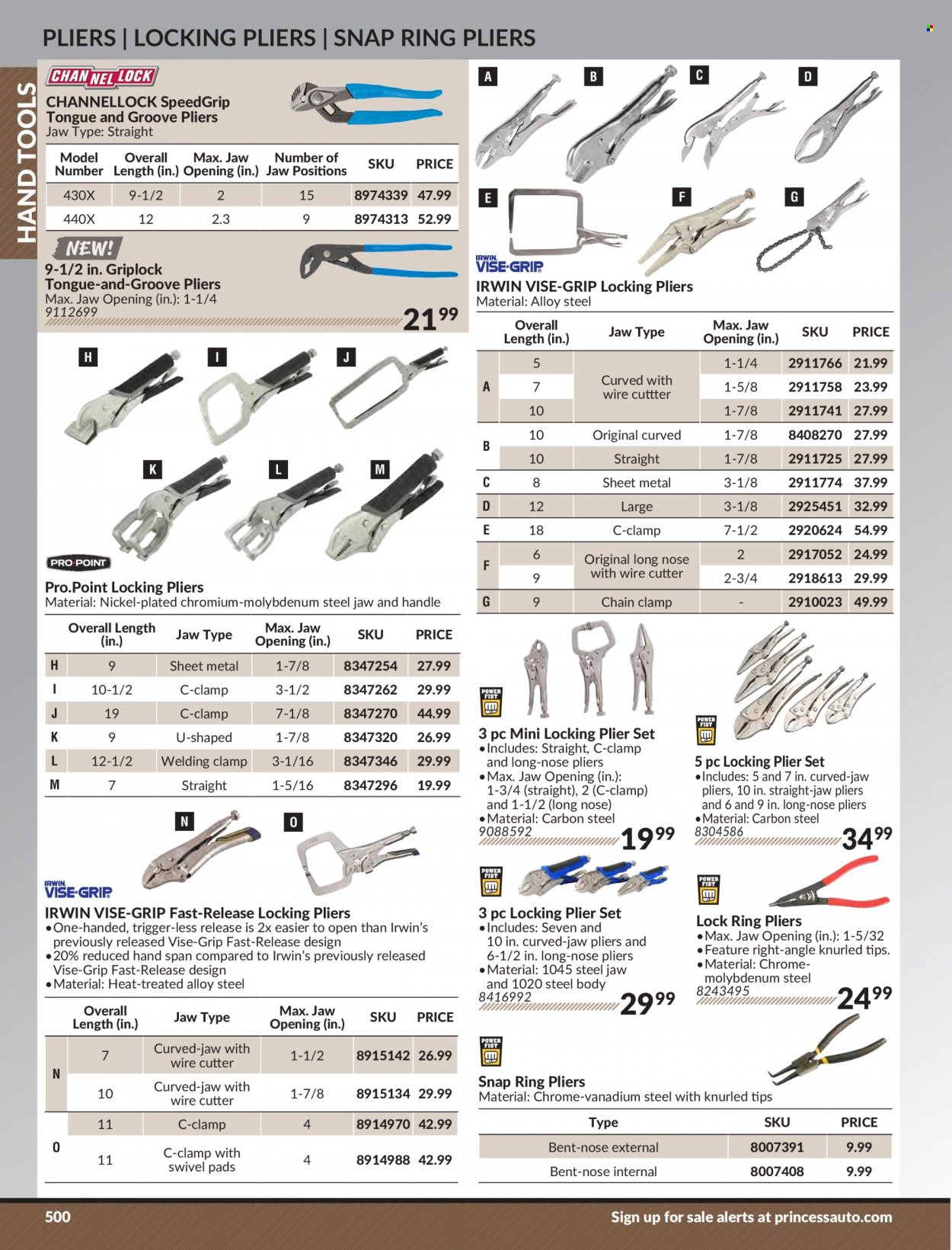 thumbnail - Princess Auto Flyer - Sales products - pliers, cutter, hand tools. Page 510.