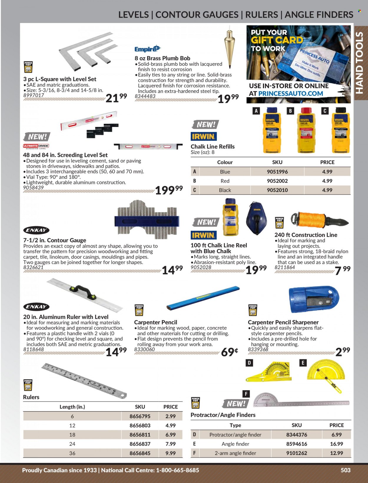 Princess Auto Flyer - Sales products - carpet, hand tools, contour gauge. Page 513.