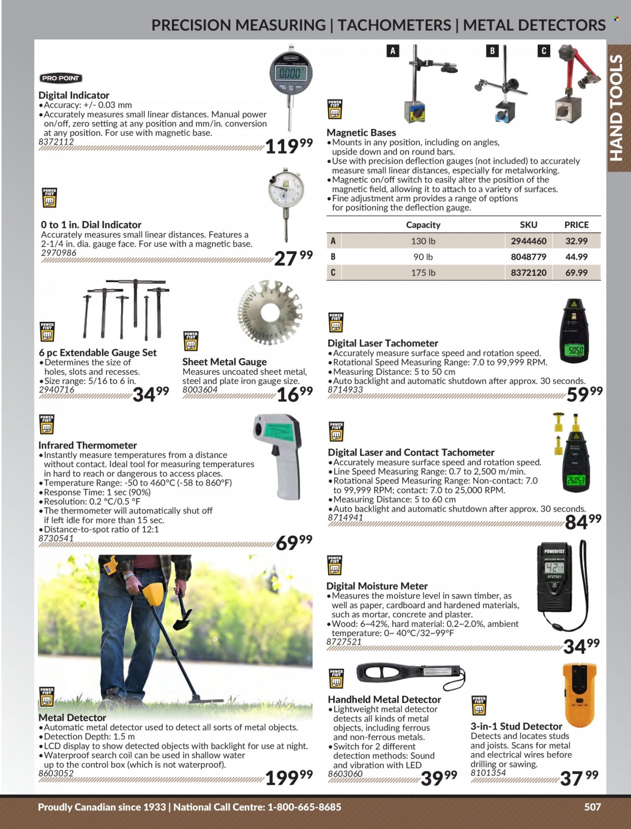 thumbnail - Princess Auto Flyer - Sales products - thermometer, plaster, hand tools, laser, stud detector. Page 517.