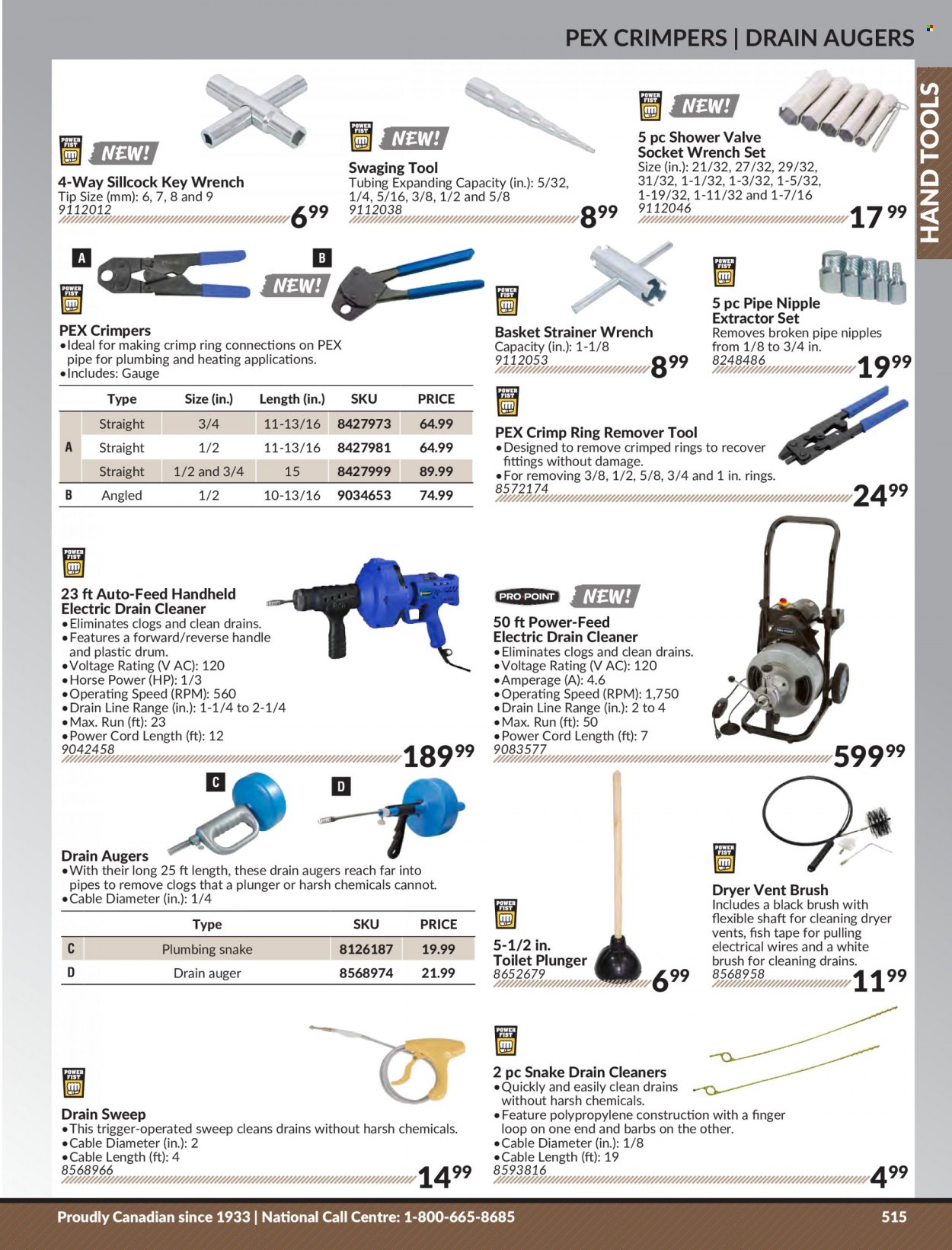 thumbnail - Princess Auto Flyer - Sales products - toilet, wrench, wrench set, hand tools, basket, cleaner. Page 525.