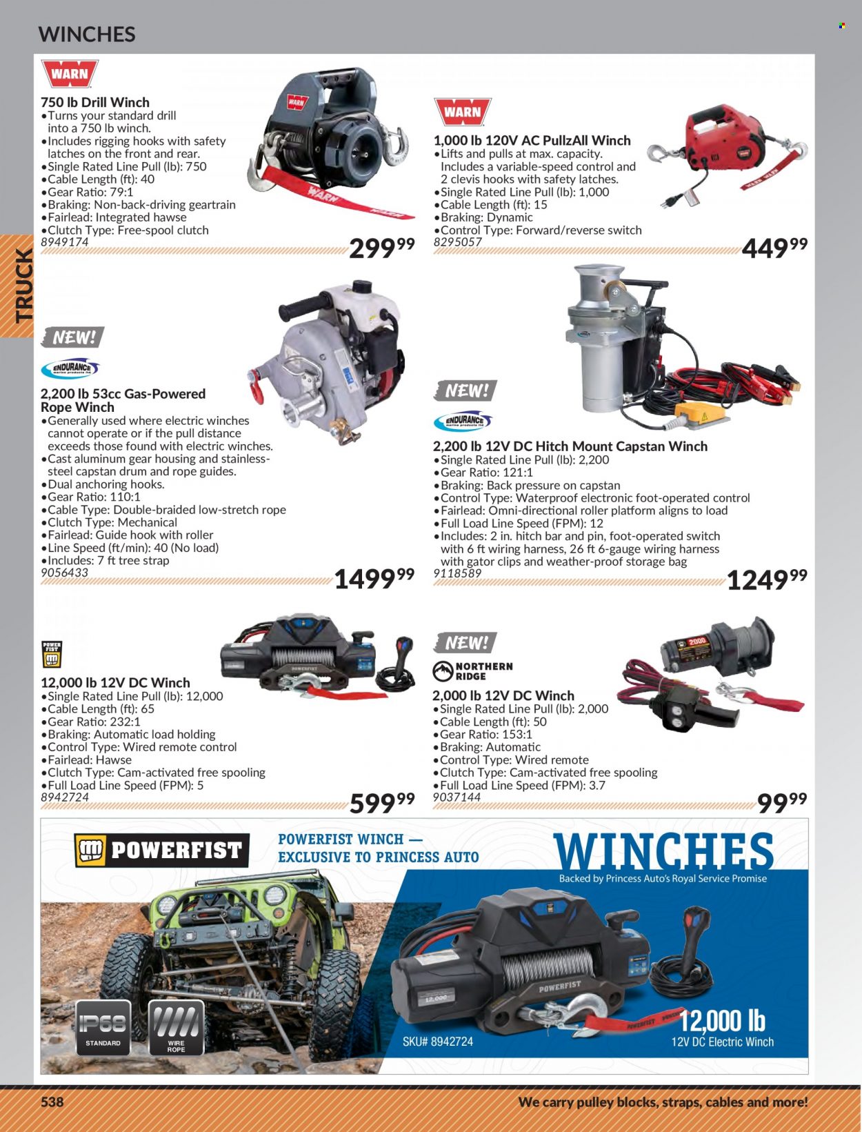 thumbnail - Princess Auto Flyer - Sales products - roller, switch, drill, strap, wiring harness. Page 548.