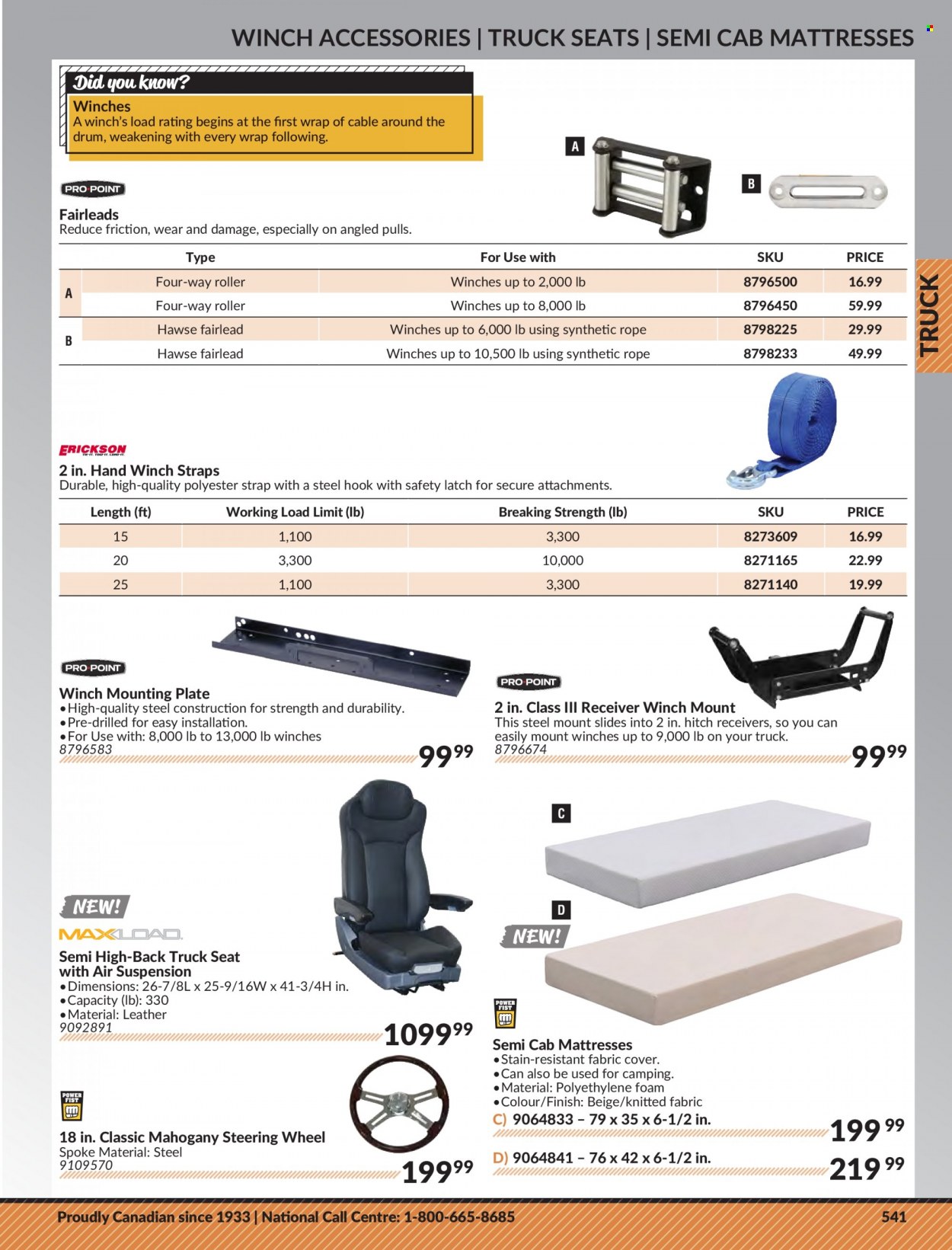 thumbnail - Princess Auto Flyer - Sales products - roller, hook, receiver, strap, winch. Page 551.