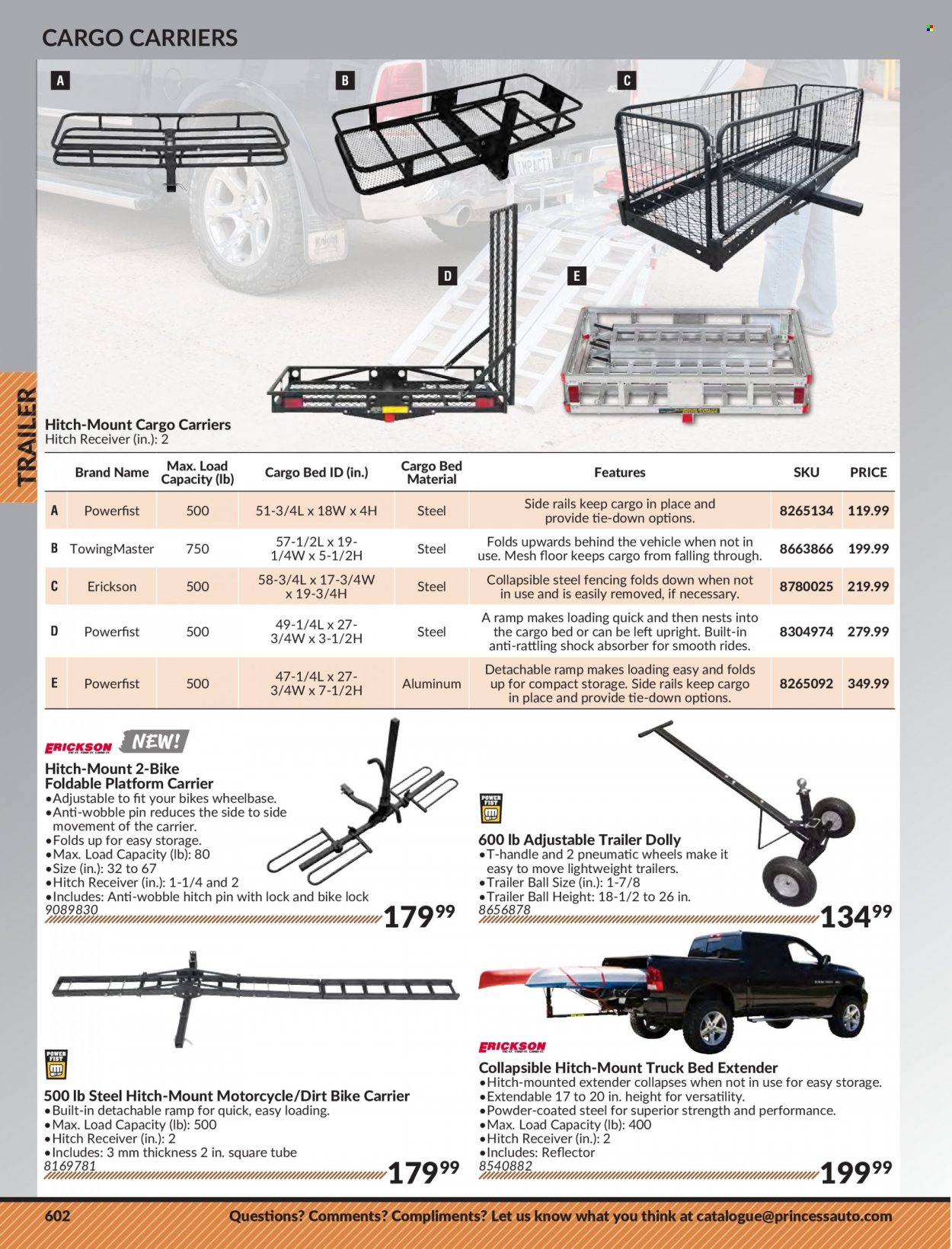 thumbnail - Princess Auto Flyer - Sales products - receiver, vehicle, motorcycle, bike carrier. Page 612.