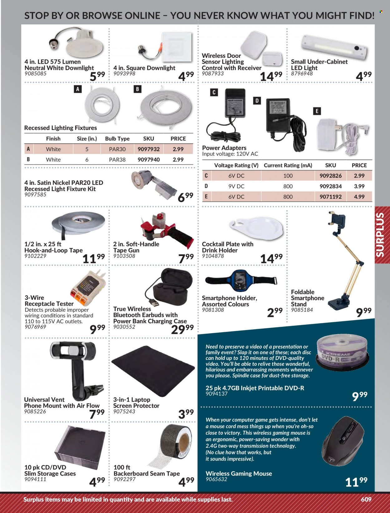 thumbnail - Princess Auto Flyer - Sales products - LED light, lighting, holder, cabinet, receiver, mobile phone holder, drink holder. Page 619.
