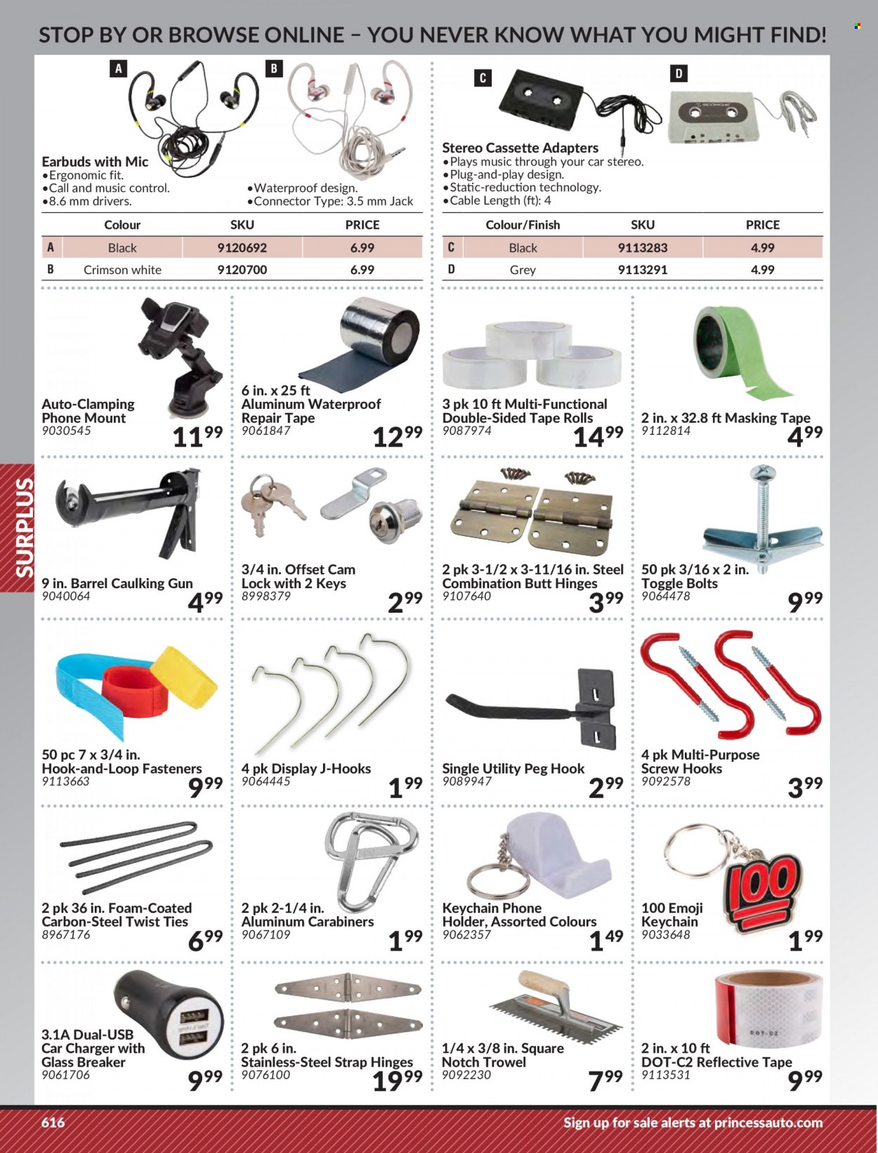 thumbnail - Princess Auto Flyer - Sales products - masking tape, holder, strap, mobile phone holder. Page 626.