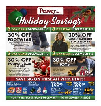 thumbnail - Peavey Mart flyer - Holiday Savings