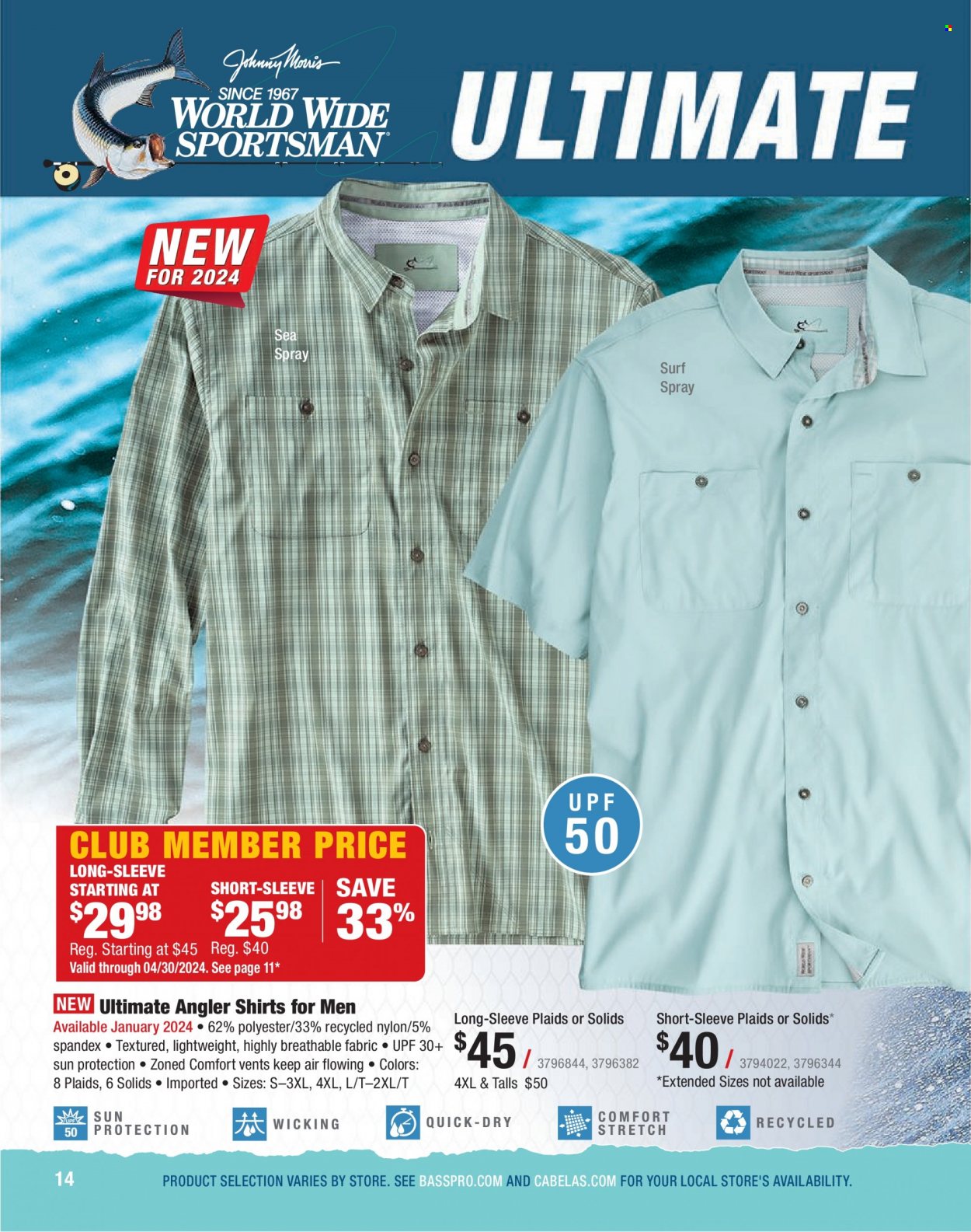Bass Pro Shops Flyer - Sales products - shirt. Page 14.