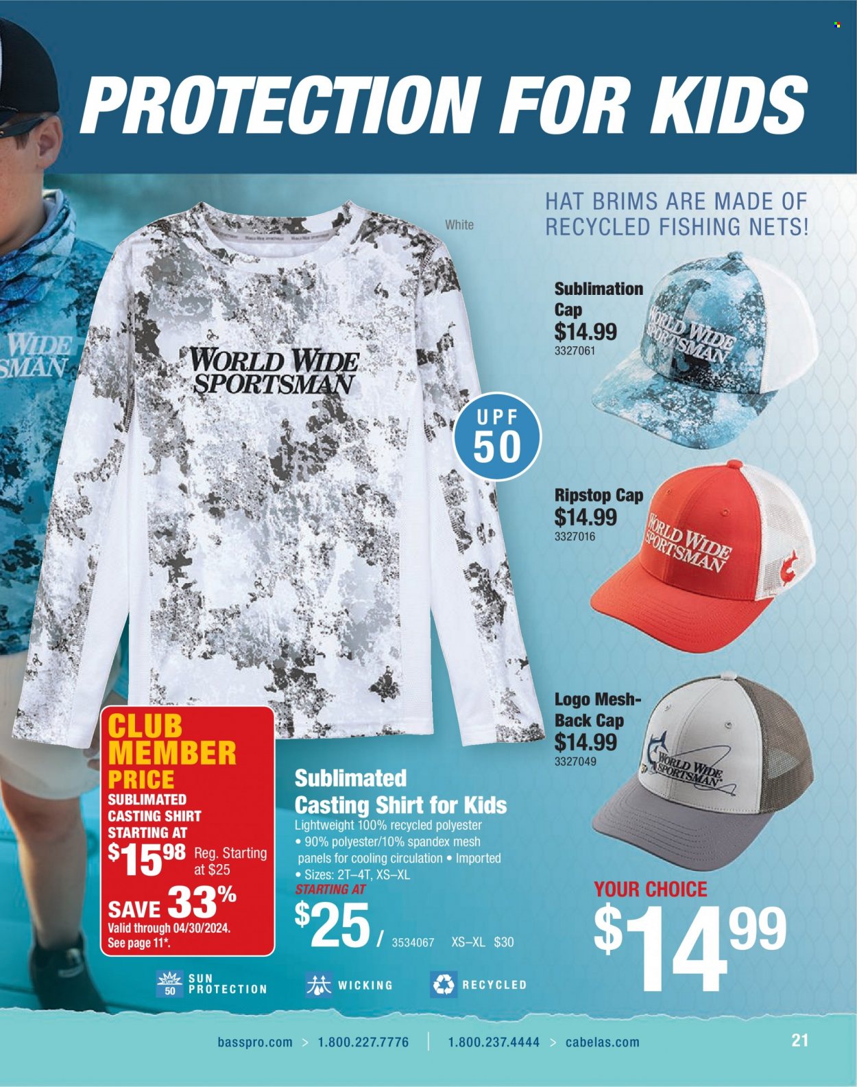Bass Pro Shops Flyer - Sales products - shirt, hat. Page 21.
