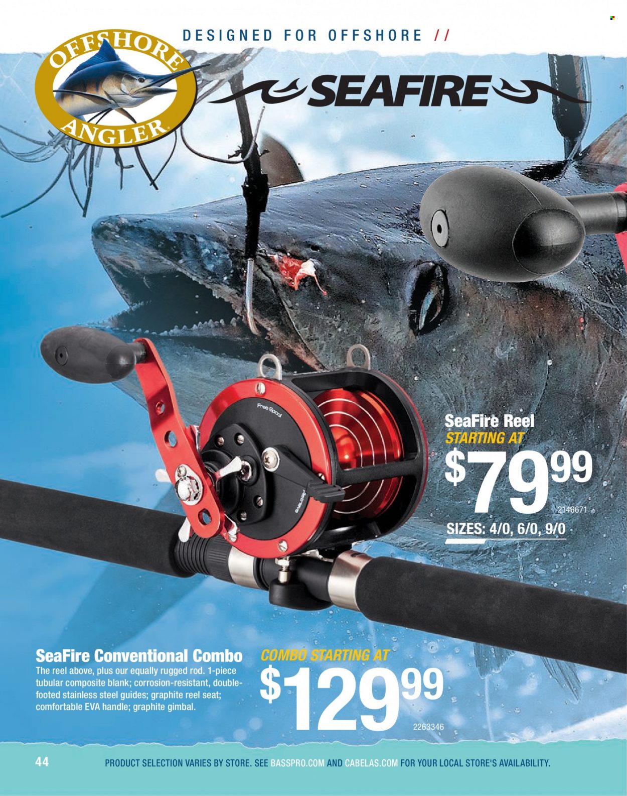 Bass Pro Shops Flyer - Sales products - reel. Page 44.