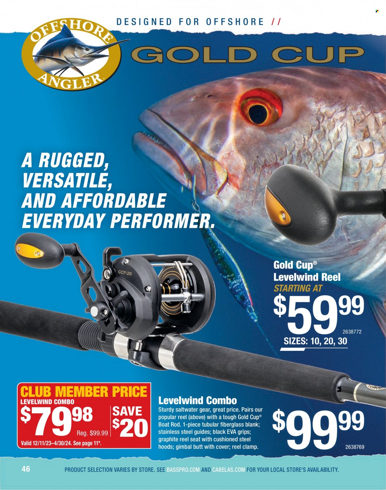 thumbnail - Bass Pro Shops Flyer - Sales products - reel. Page 46.