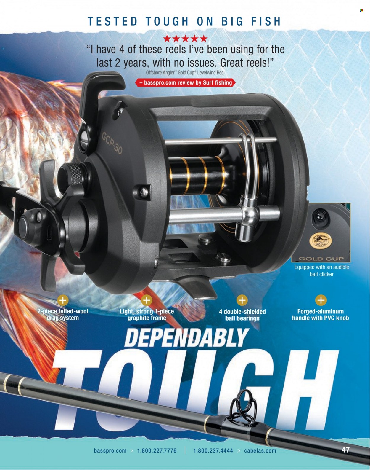 Bass Pro Shops Flyer - Sales products - reel. Page 47.