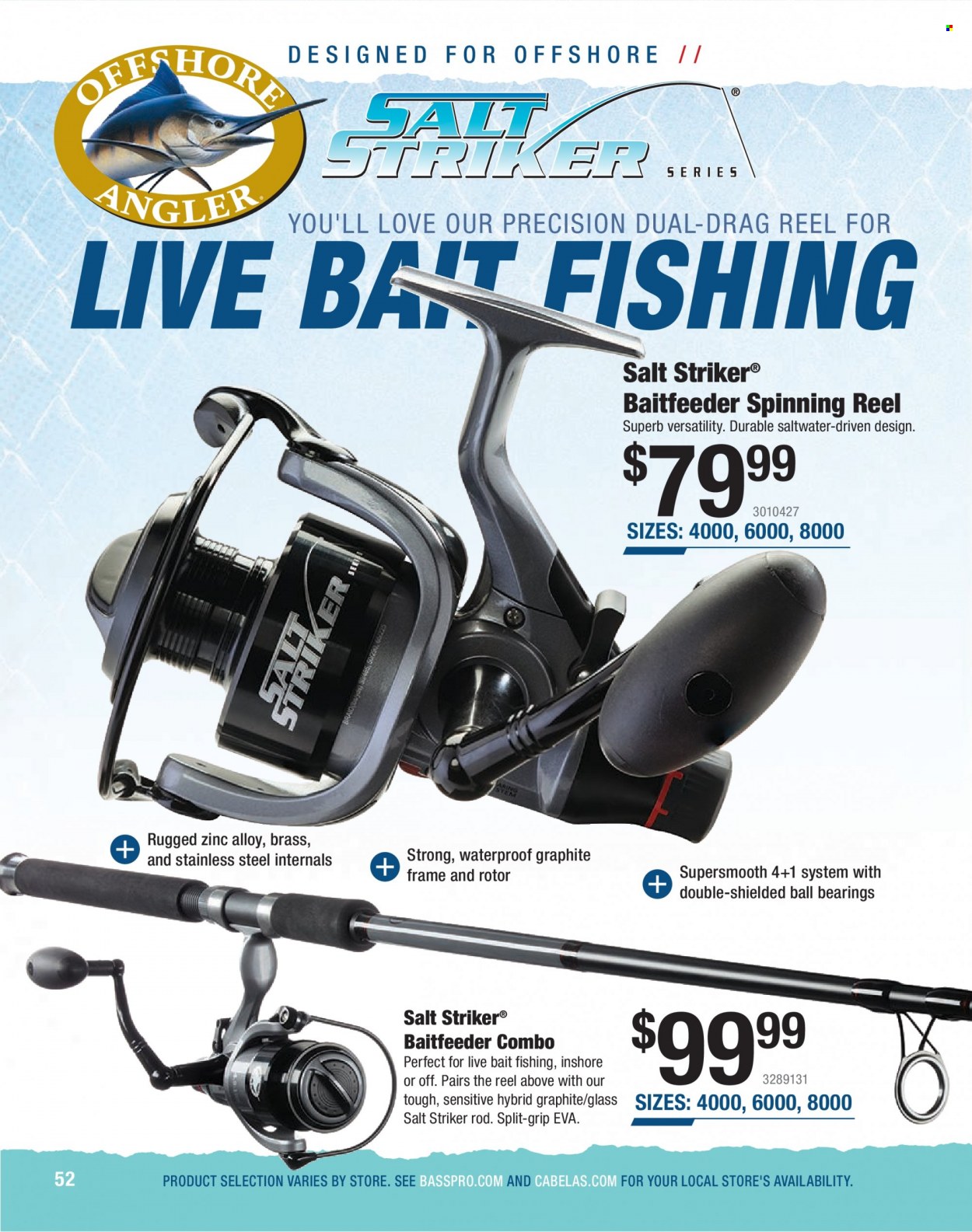 thumbnail - Bass Pro Shops Flyer - Sales products - reel, spinning reel. Page 52.