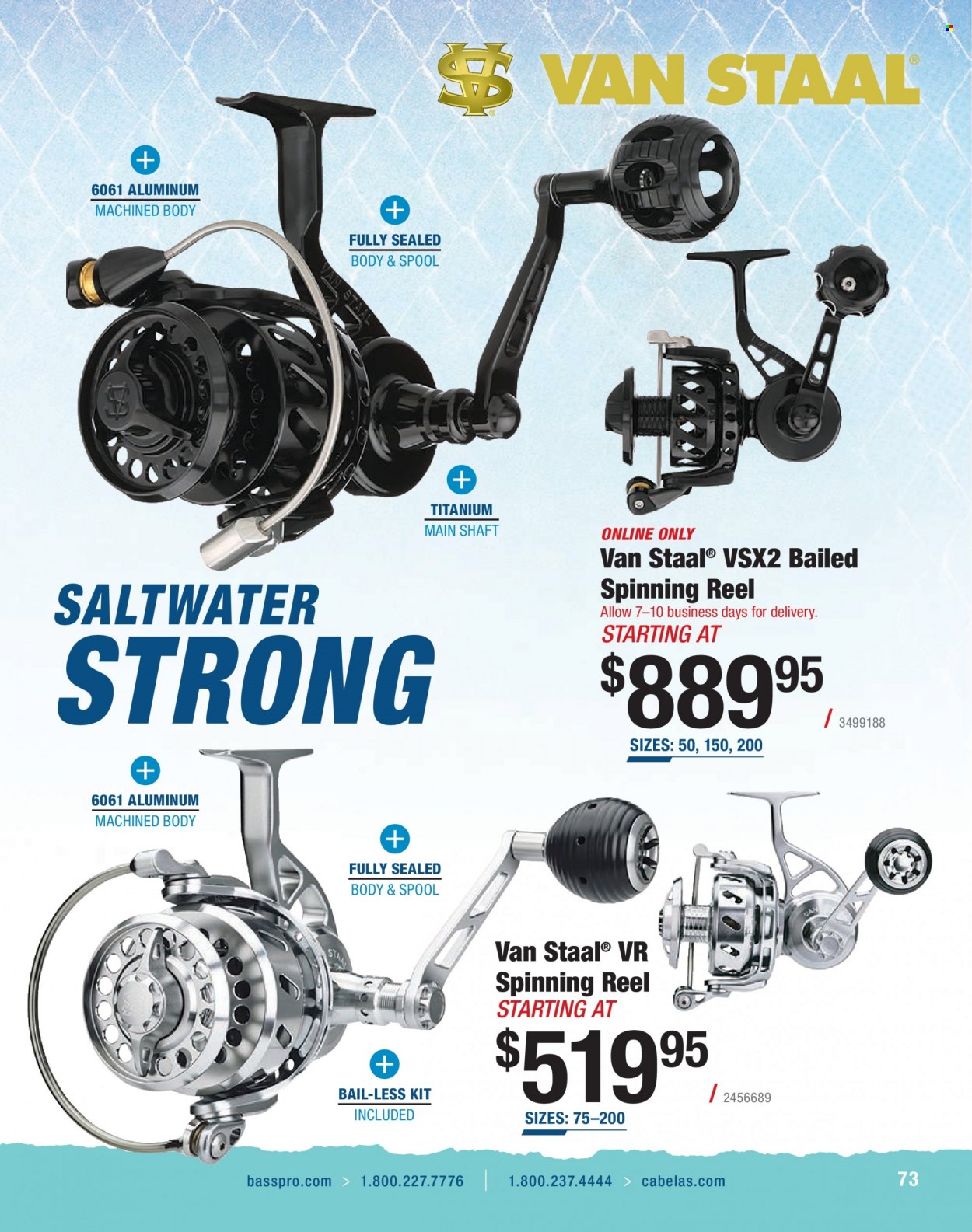 thumbnail - Bass Pro Shops Flyer - Sales products - reel, spinning reel. Page 73.
