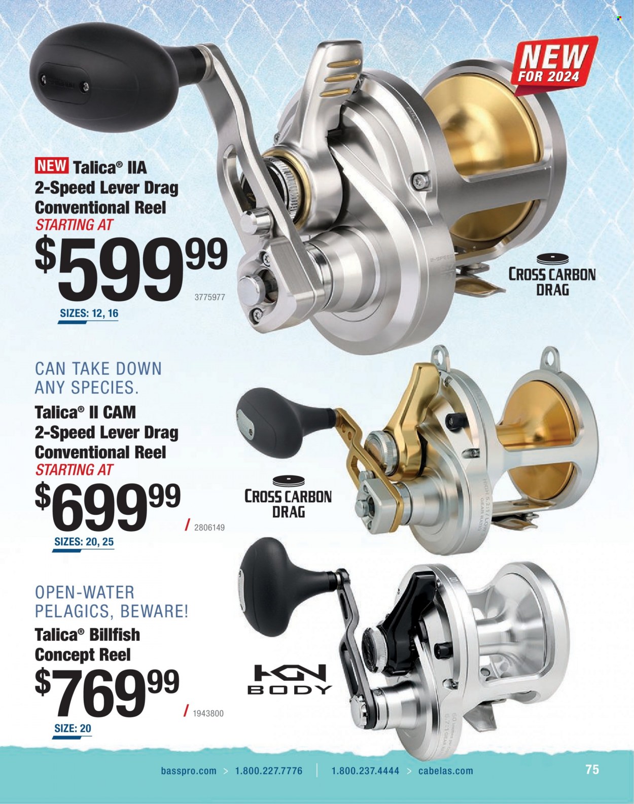 Bass Pro Shops Flyer - Sales products - reel. Page 75.