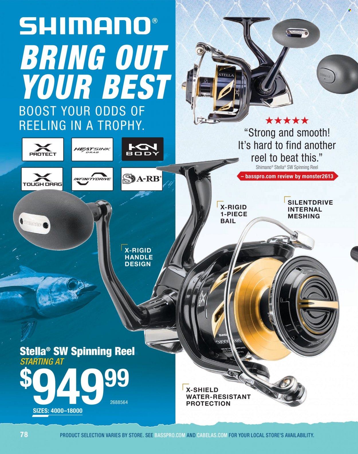 thumbnail - Bass Pro Shops Flyer - Sales products - Shimano, reel, spinning reel, fishing rod. Page 78.