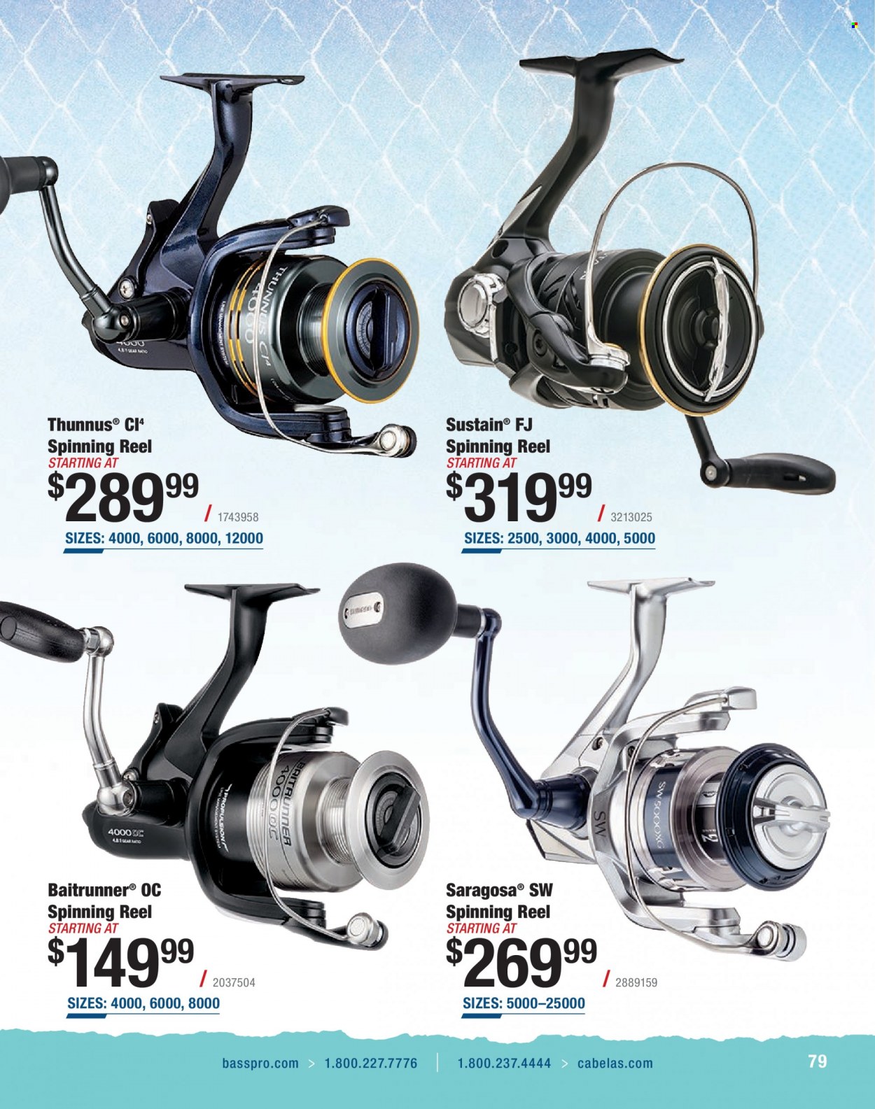 thumbnail - Bass Pro Shops Flyer - Sales products - reel, spinning reel. Page 79.