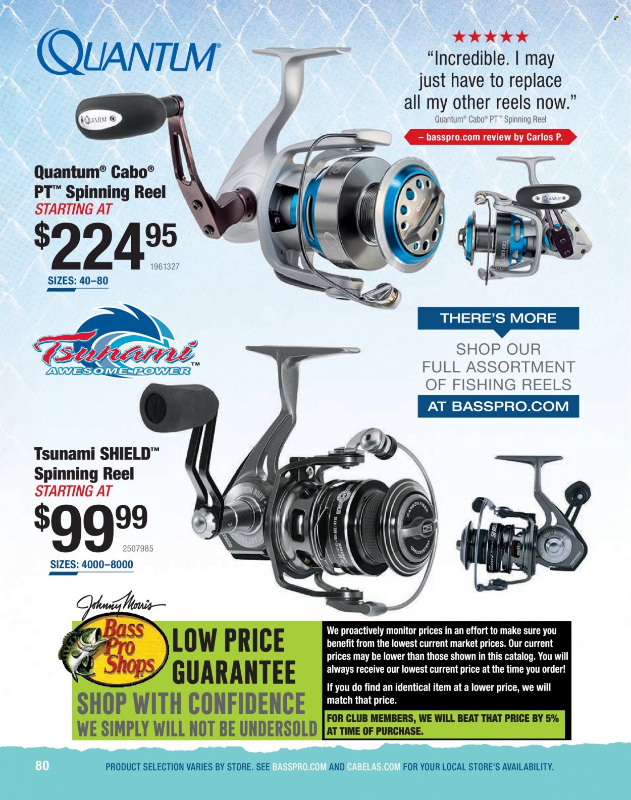 thumbnail - Bass Pro Shops Flyer - Sales products - Bass Pro, reel, spinning reel. Page 80.