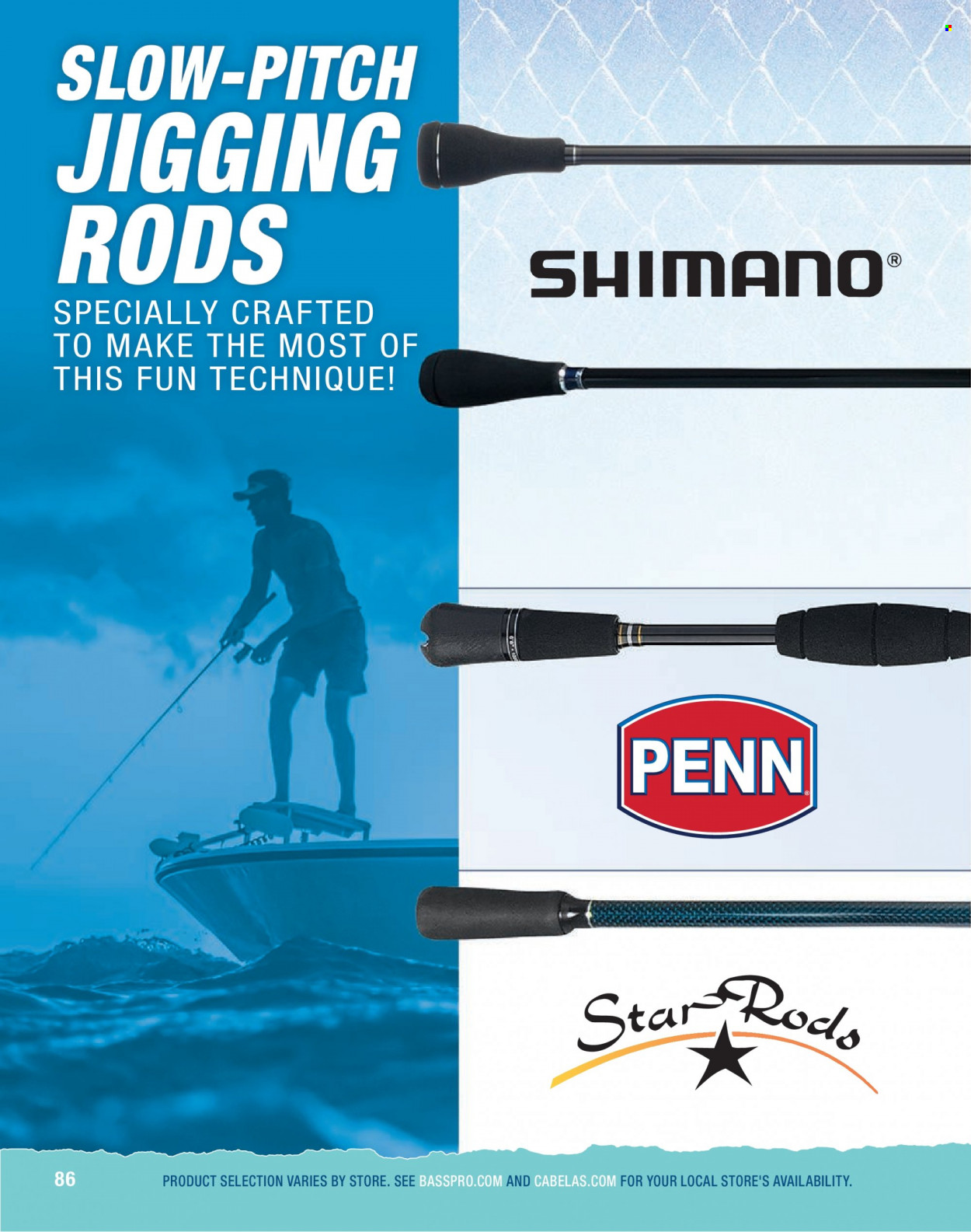 Bass Pro Shops Flyer - Sales products - Shimano, fishing rod, Penn. Page 86.