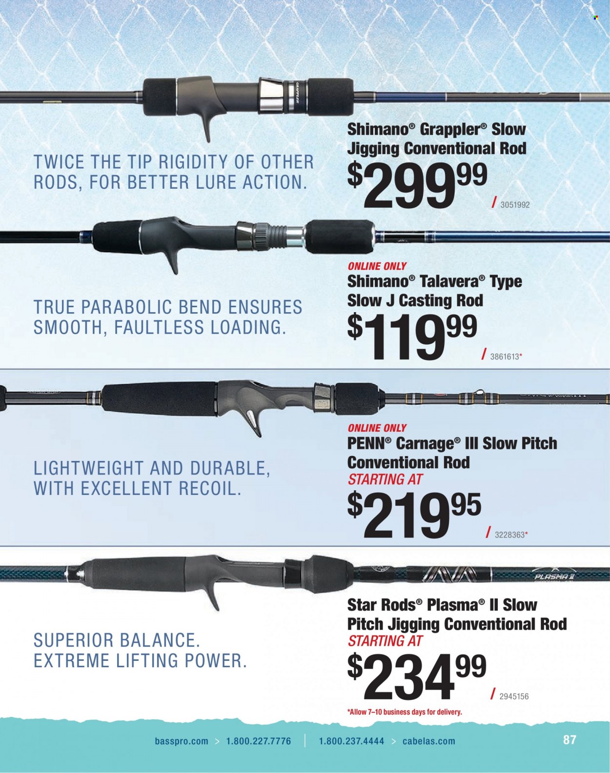 thumbnail - Bass Pro Shops Flyer - Sales products - Shimano, fishing rod, Penn. Page 87.