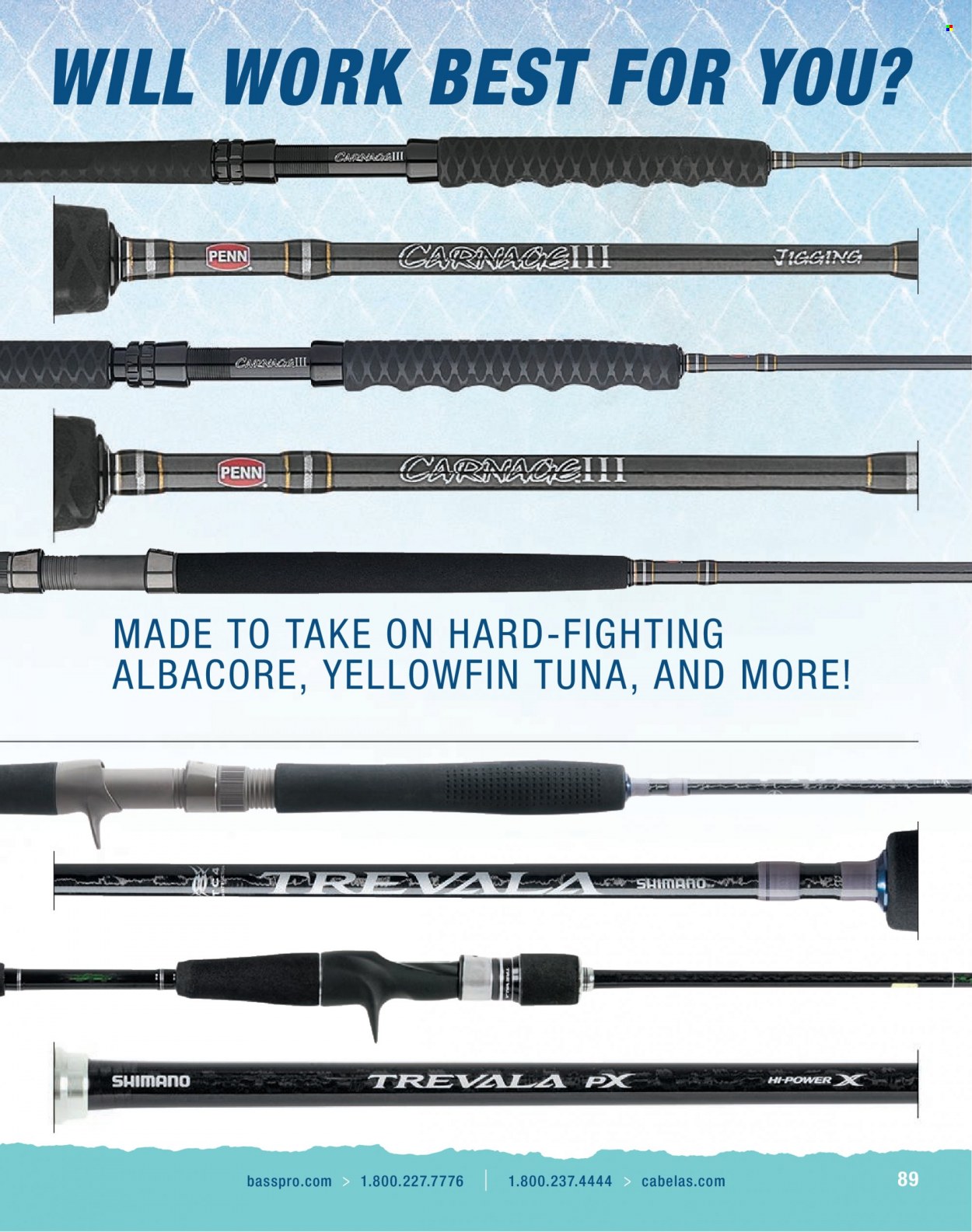 Bass Pro Shops Flyer - Sales products - Shimano, fishing rod, Penn. Page 89.