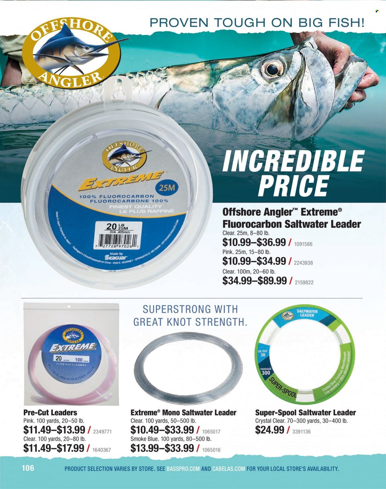 thumbnail - Bass Pro Shops Flyer - Sales products - leader. Page 106.