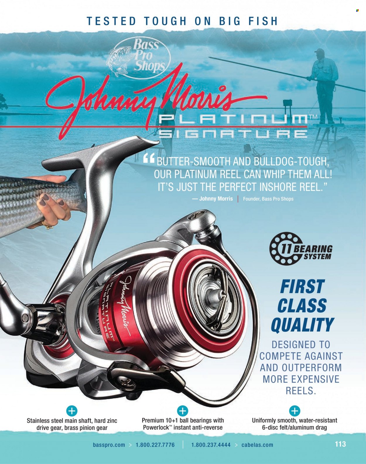 Bass Pro Shops Flyer - Sales products - Bass Pro, reel. Page 113.