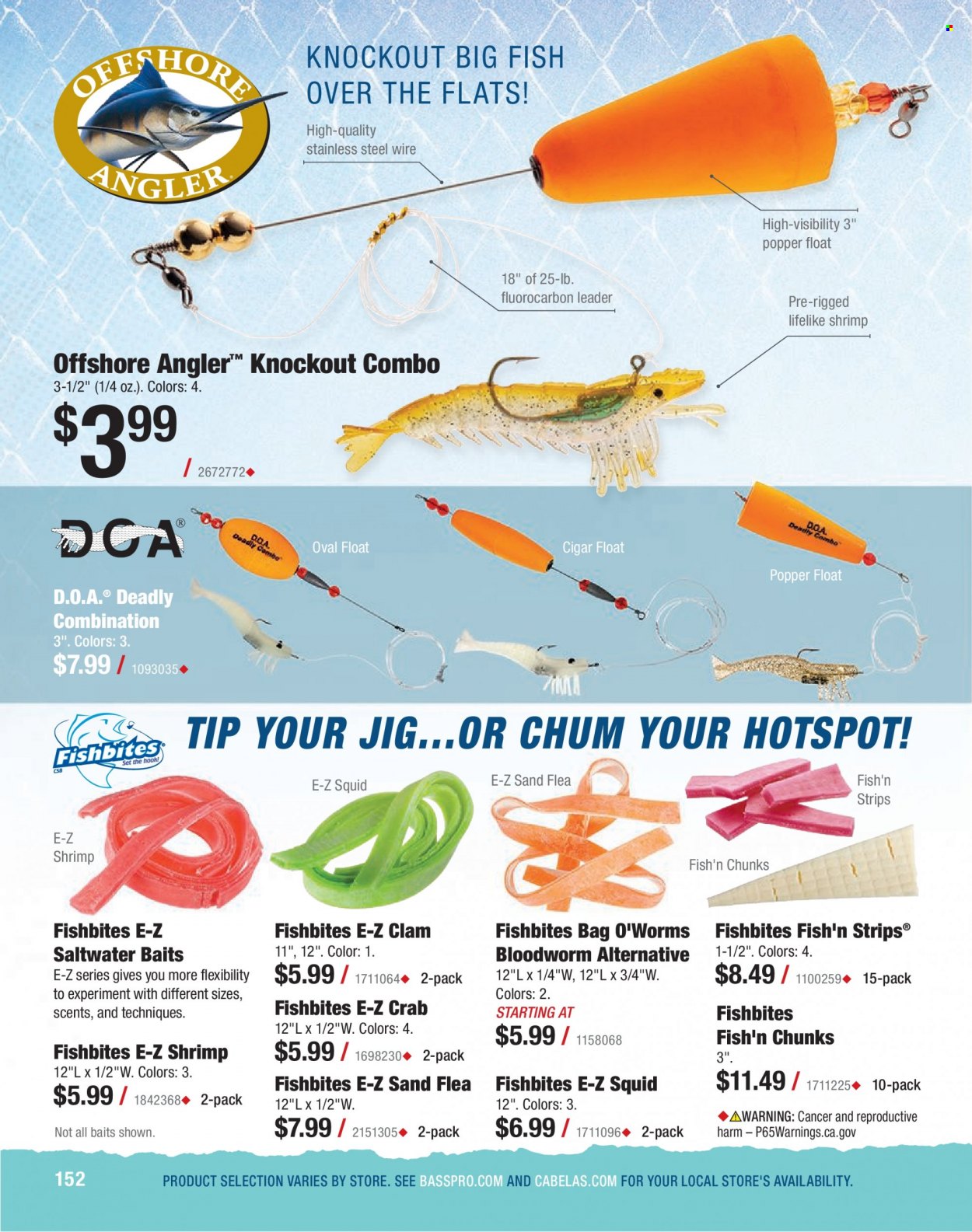 thumbnail - Bass Pro Shops Flyer - Sales products - jig, leader. Page 152.