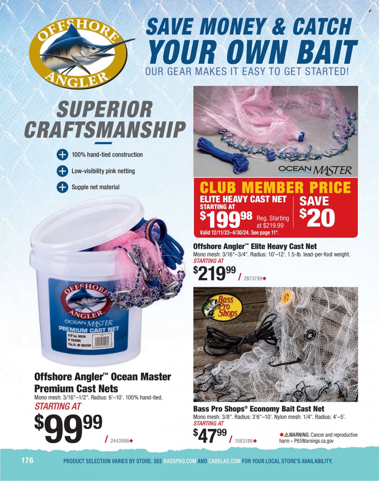 thumbnail - Bass Pro Shops Flyer - Sales products - Bass Pro. Page 176.