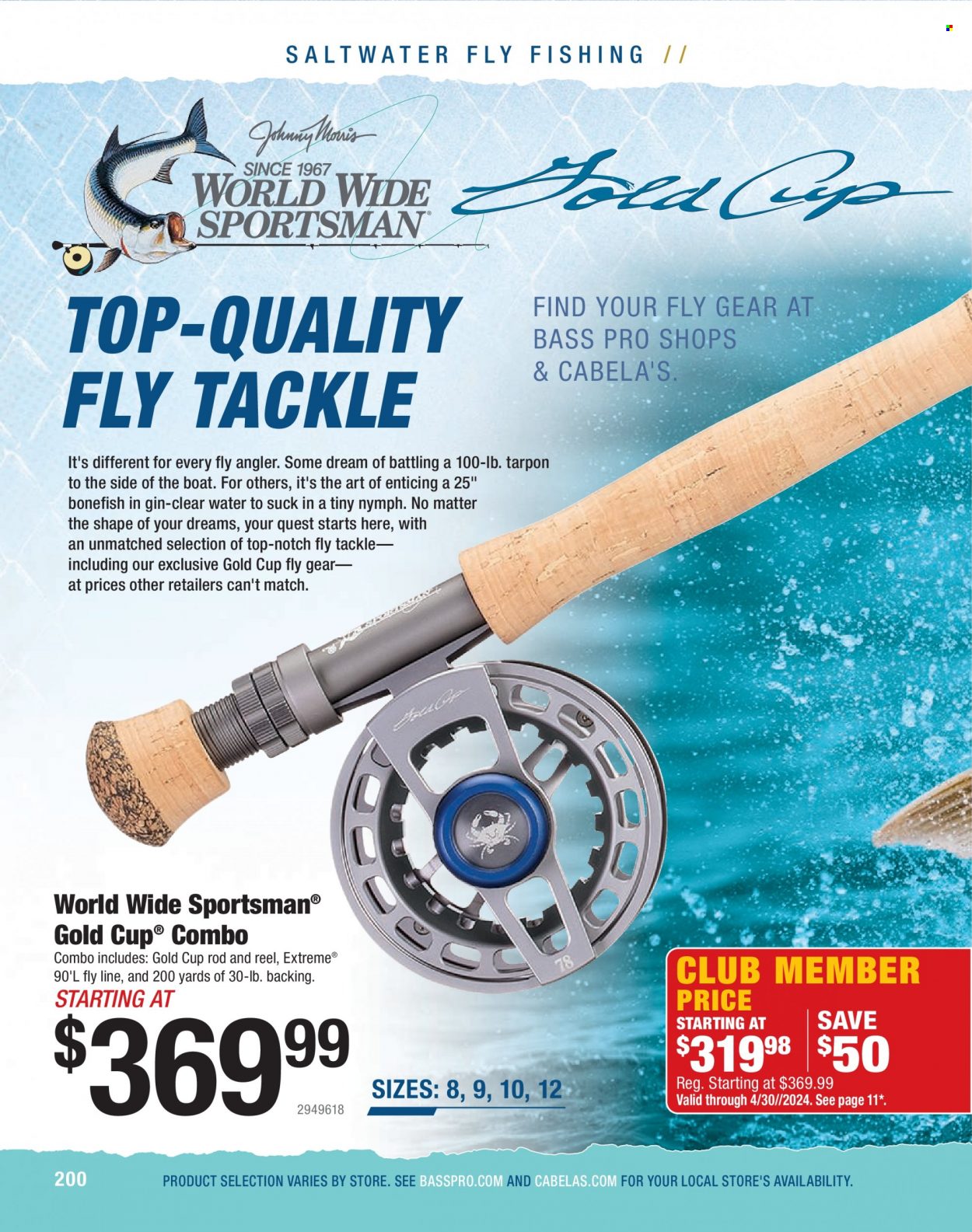 thumbnail - Bass Pro Shops Flyer - Sales products - Bass Pro, reel. Page 200.