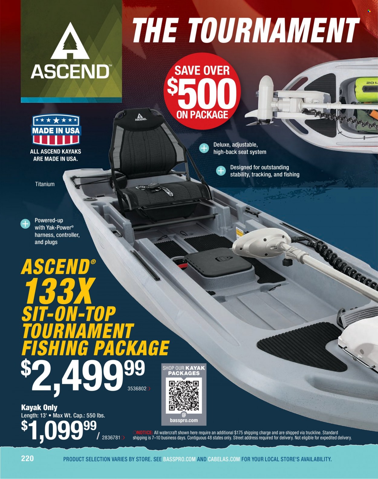 thumbnail - Bass Pro Shops Flyer - Sales products - kayak. Page 220.