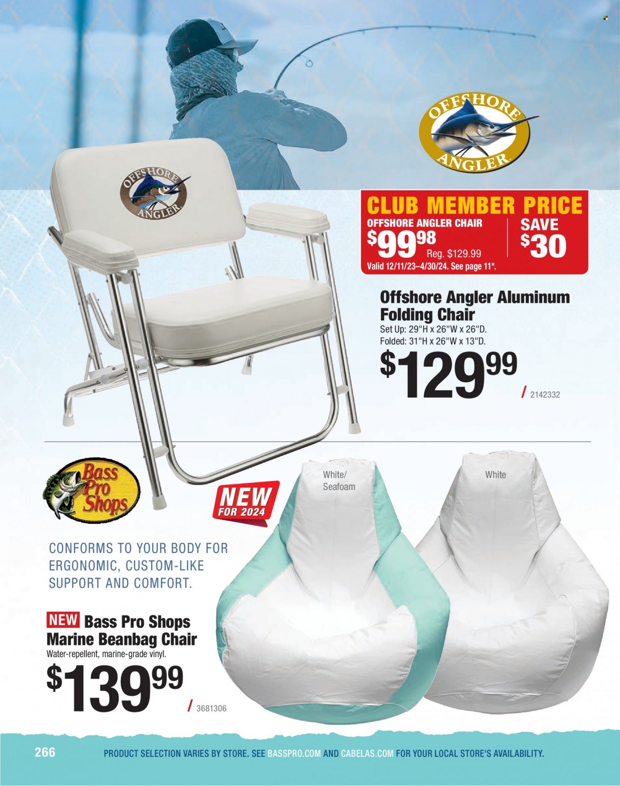 Bass Pro Shops Flyer - Sales products - Bass Pro, folding chair, chair. Page 266.