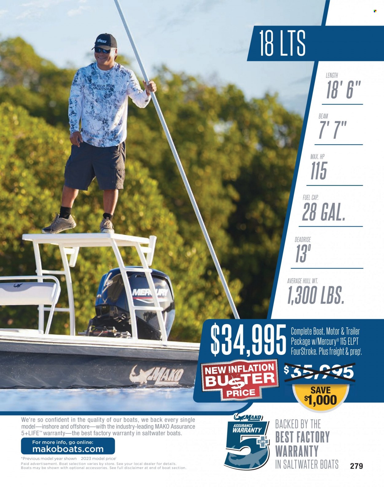 thumbnail - Bass Pro Shops Flyer - Sales products - boat. Page 279.
