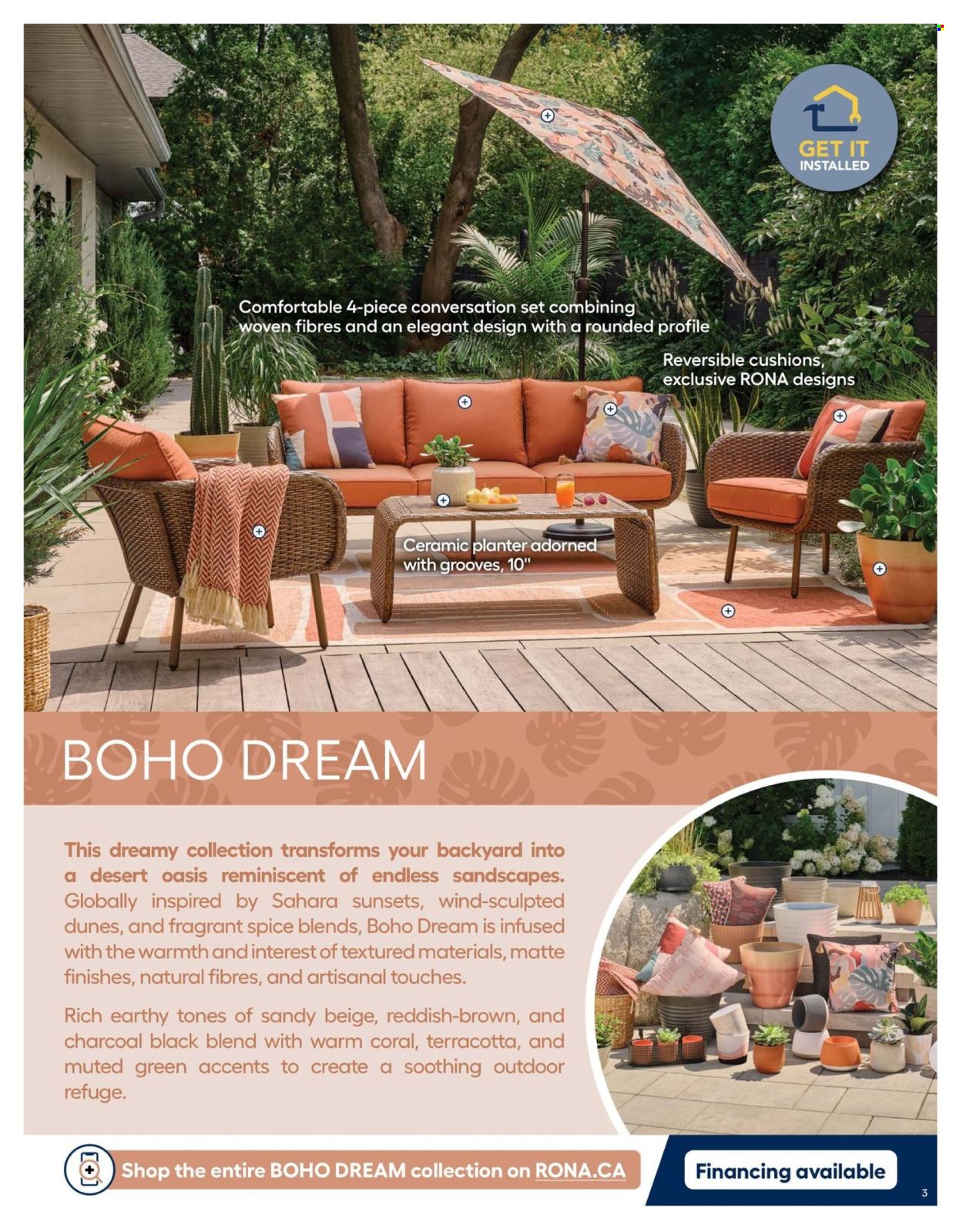 thumbnail - RONA Flyer - January 19, 2024 - June 30, 2024 - Sales products - cushion, plant pot. Page 3.