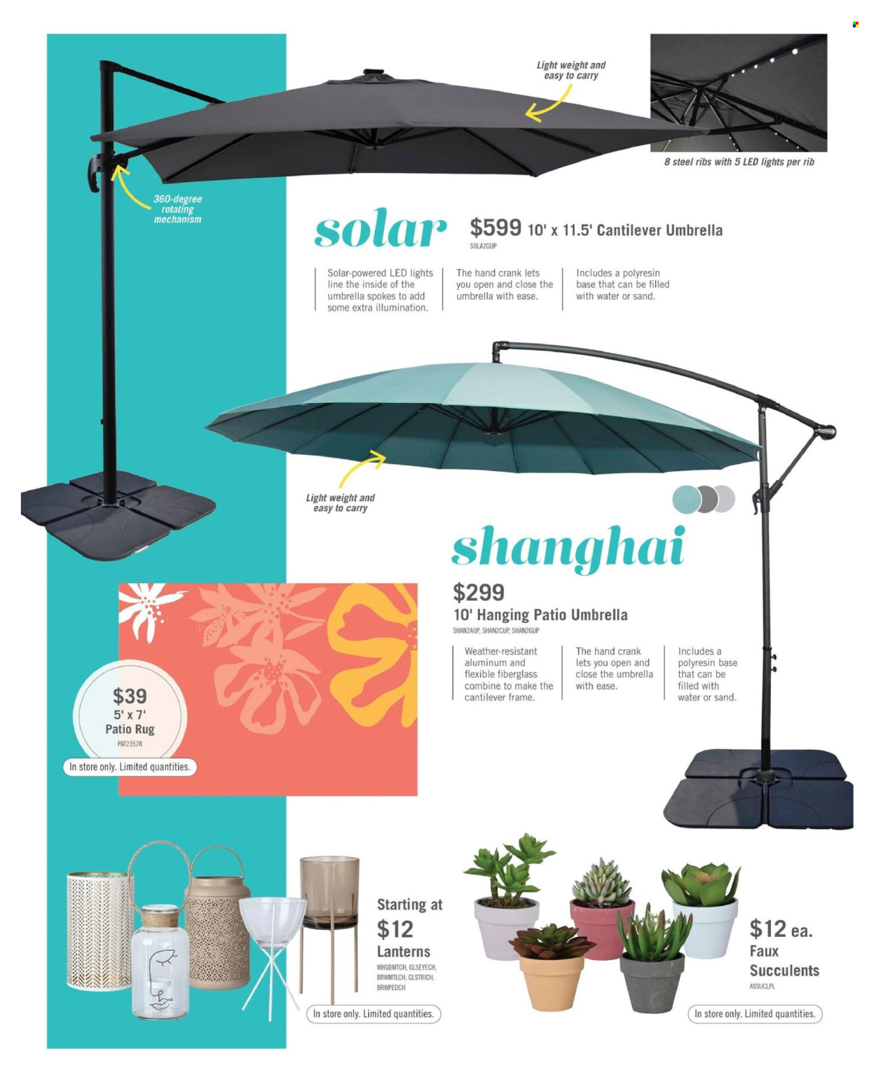 thumbnail - The Brick Flyer - March 01, 2024 - July 31, 2024 - Sales products - LED light, rug, umbrella, houseplant, succulent. Page 7.
