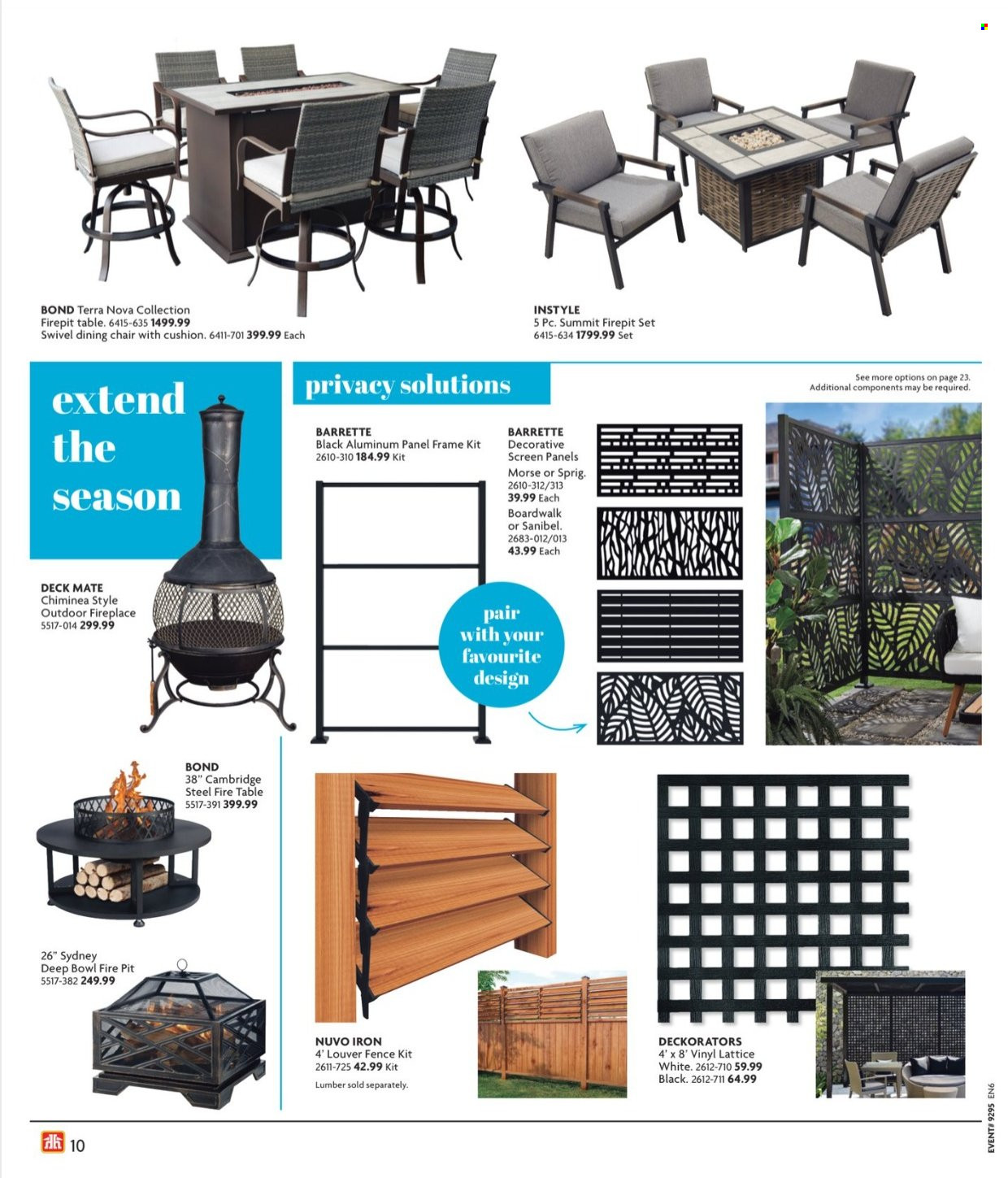 thumbnail - Home Hardware Flyer - March 07, 2024 - May 22, 2024 - Sales products - iron, table, chair, dining chair, fireplace, vinyl, fire bowl. Page 10.