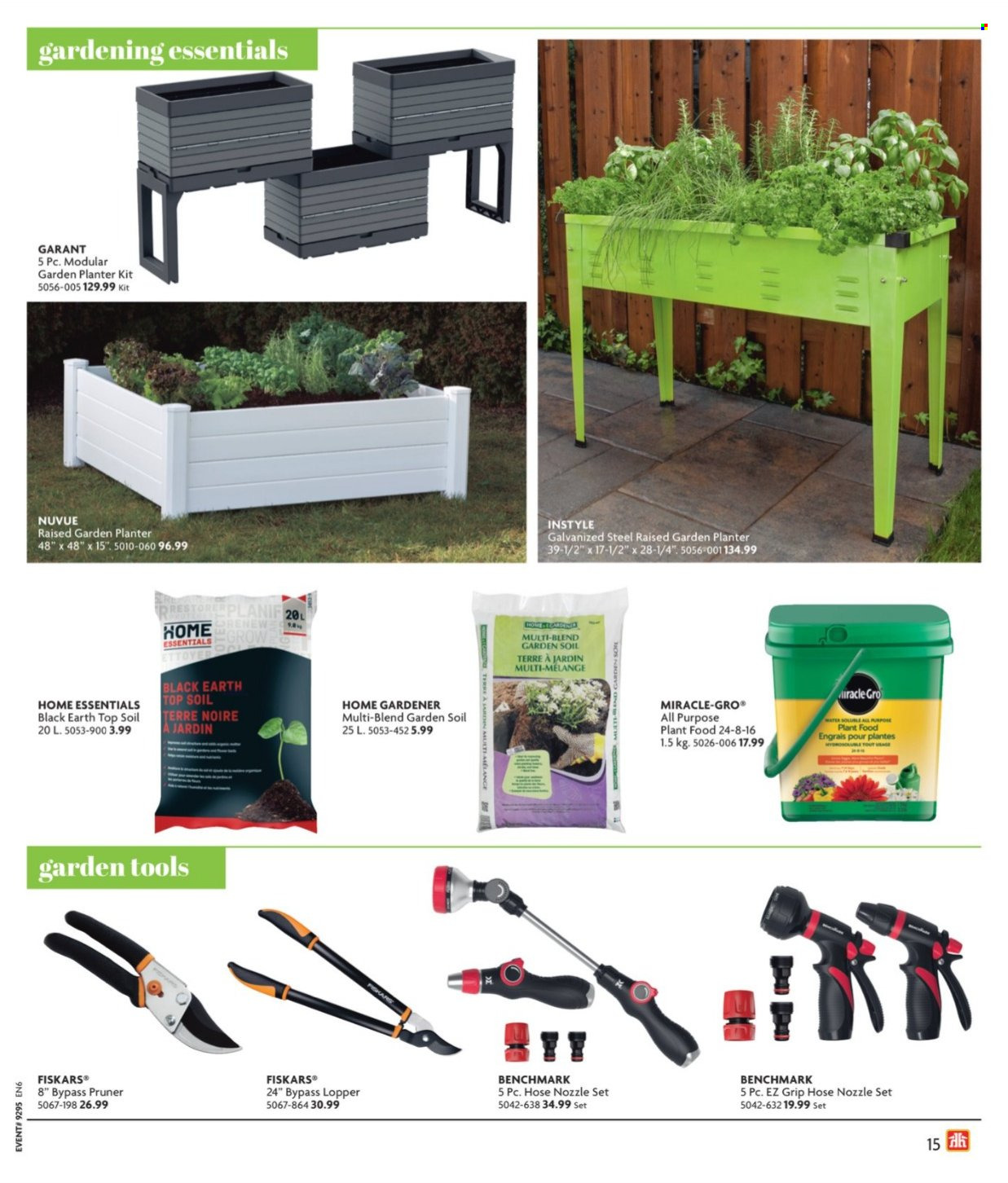 thumbnail - Home Hardware Flyer - March 07, 2024 - May 22, 2024 - Sales products - Fiskars, gardening tools, fertilizer, garden soil, plant pot. Page 15.