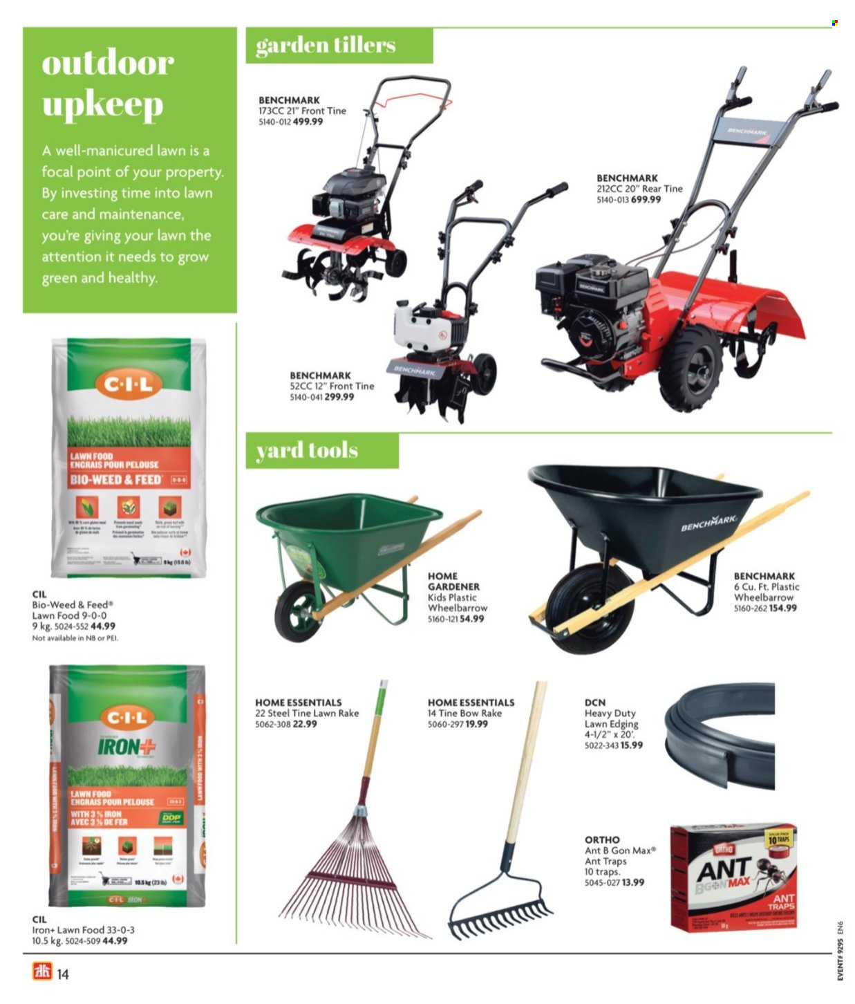 thumbnail - Home Hardware Flyer - March 07, 2024 - May 22, 2024 - Sales products - iron, wheelbarrow, fertilizer, rake. Page 14.