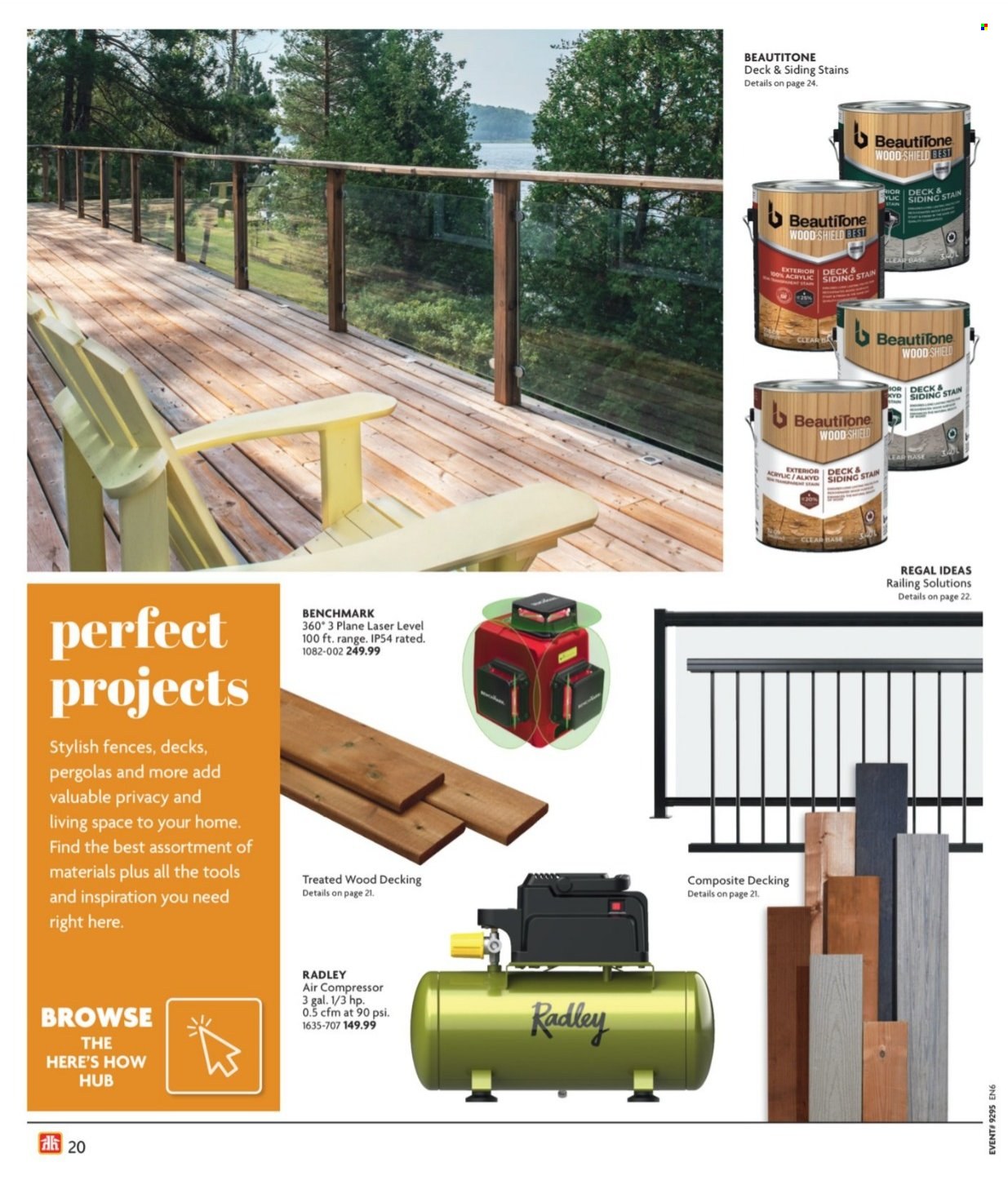 thumbnail - Home Hardware Flyer - March 07, 2024 - May 22, 2024 - Sales products - laser, decking, air compressor, compressor. Page 18.