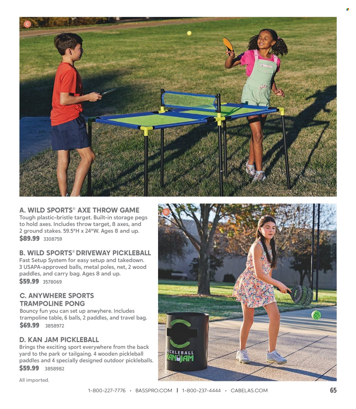 thumbnail - Bass Pro Shops Flyer - Sales products - blanket, carry bag, trampoline. Page 65.