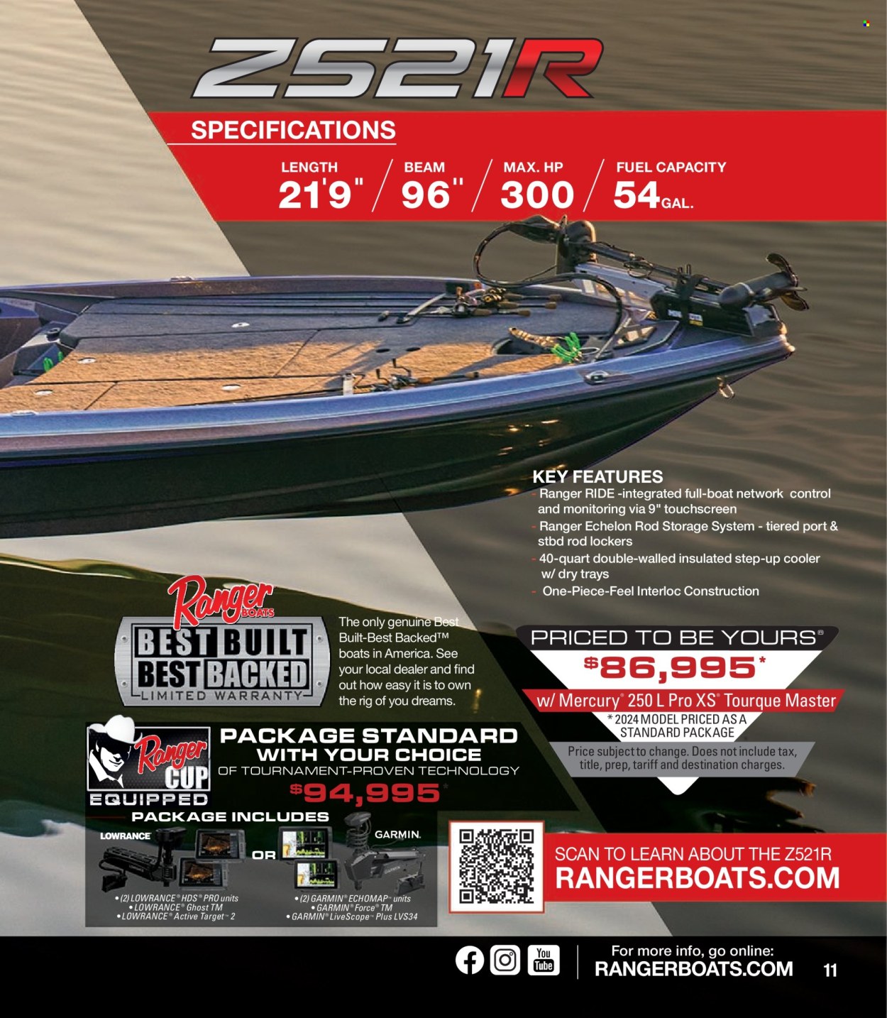 thumbnail - Bass Pro Shops Flyer - Sales products - Garmin, Hewlett Packard, boat, Lowrance. Page 11.