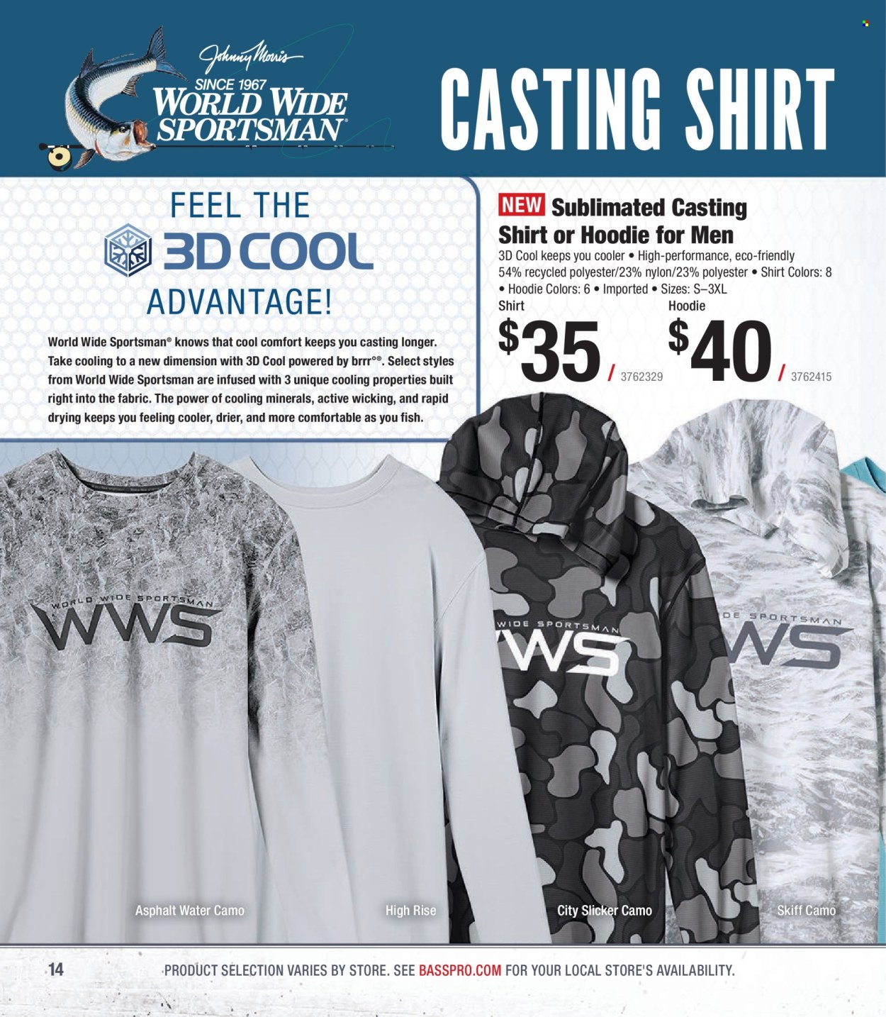 thumbnail - Bass Pro Shops Flyer - Sales products - shirt, hoodie. Page 14.