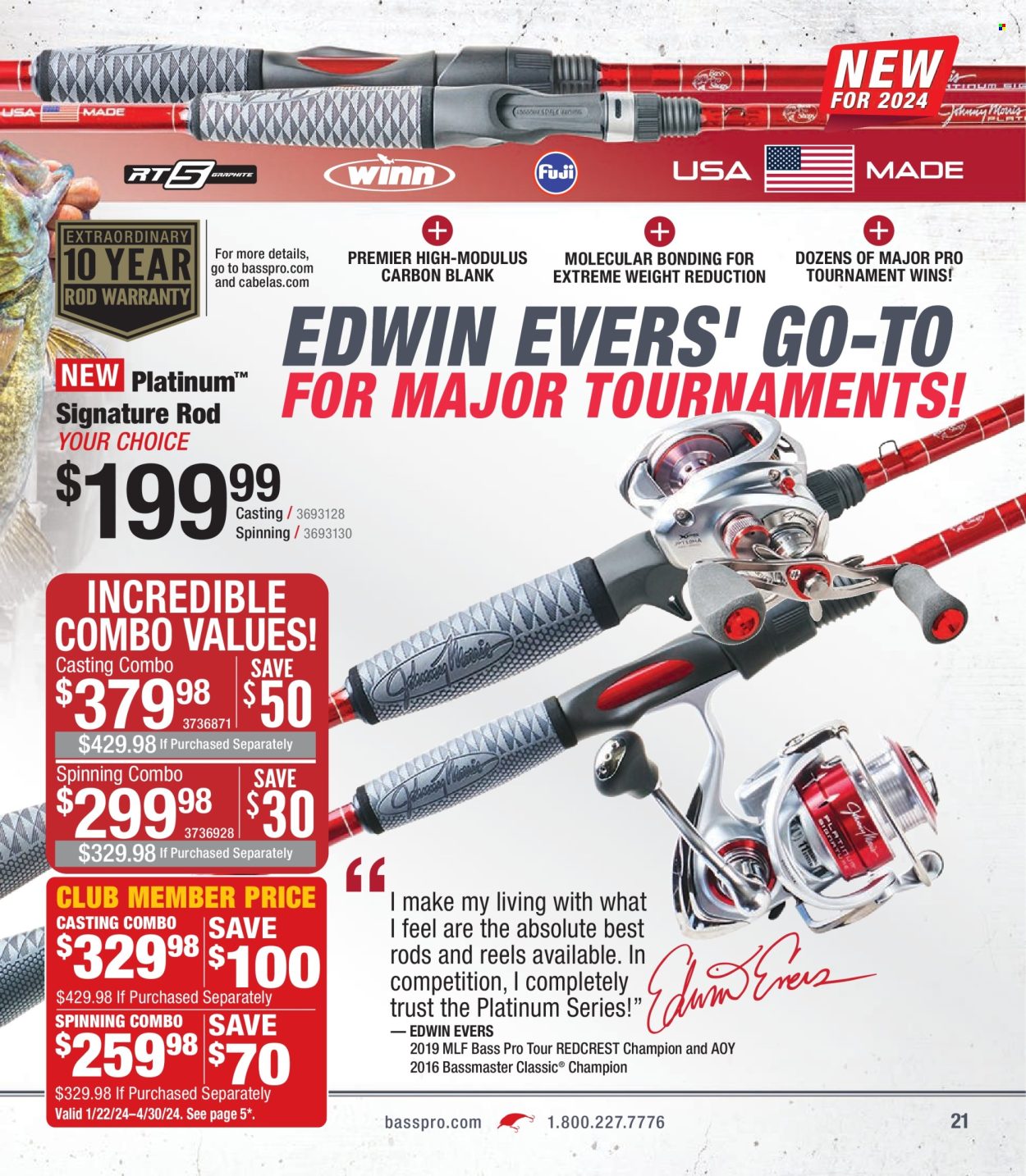 thumbnail - Bass Pro Shops Flyer - Sales products - Bass Pro. Page 21.