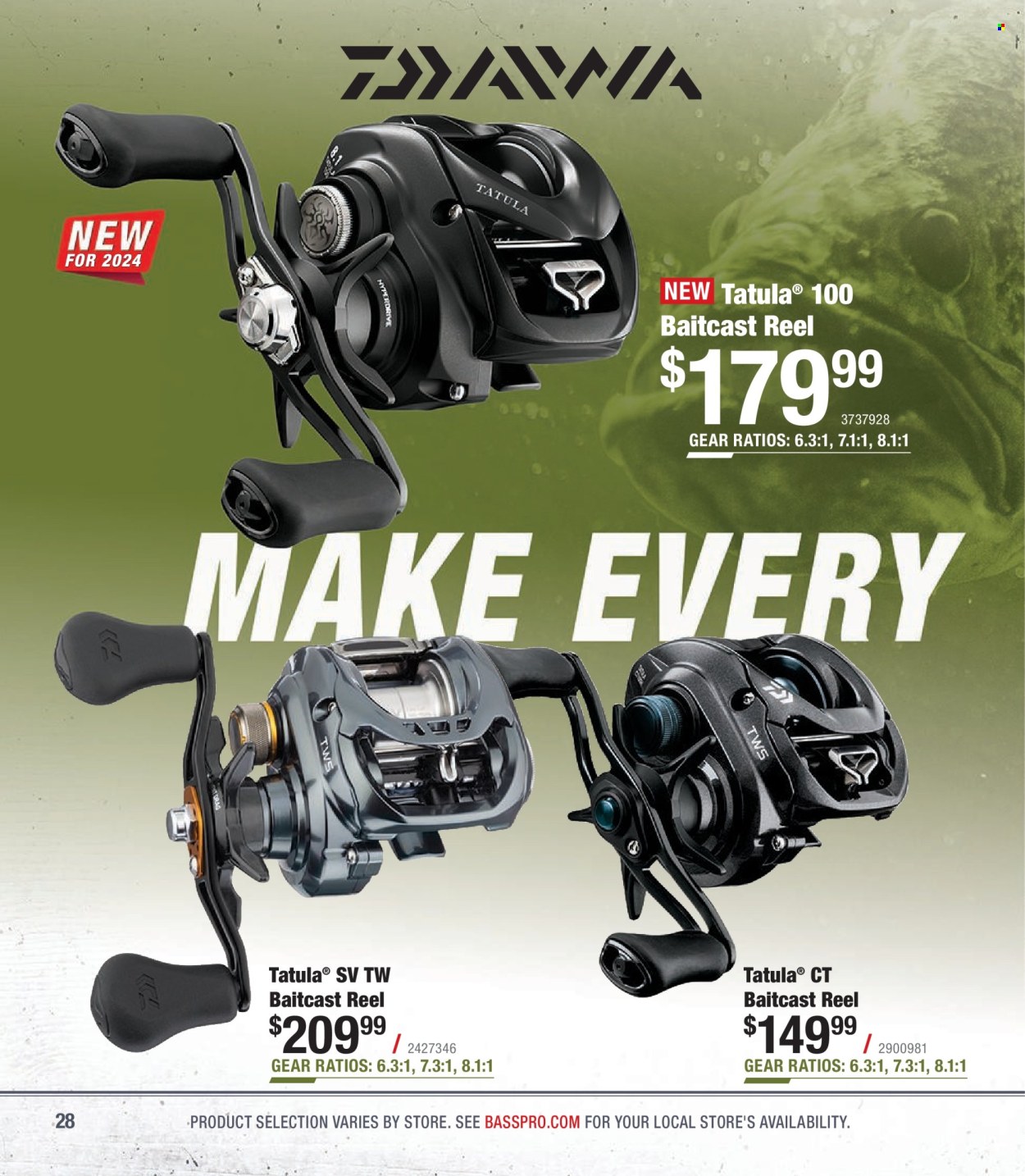 thumbnail - Bass Pro Shops Flyer - Sales products - baitcast reel, reel. Page 28.