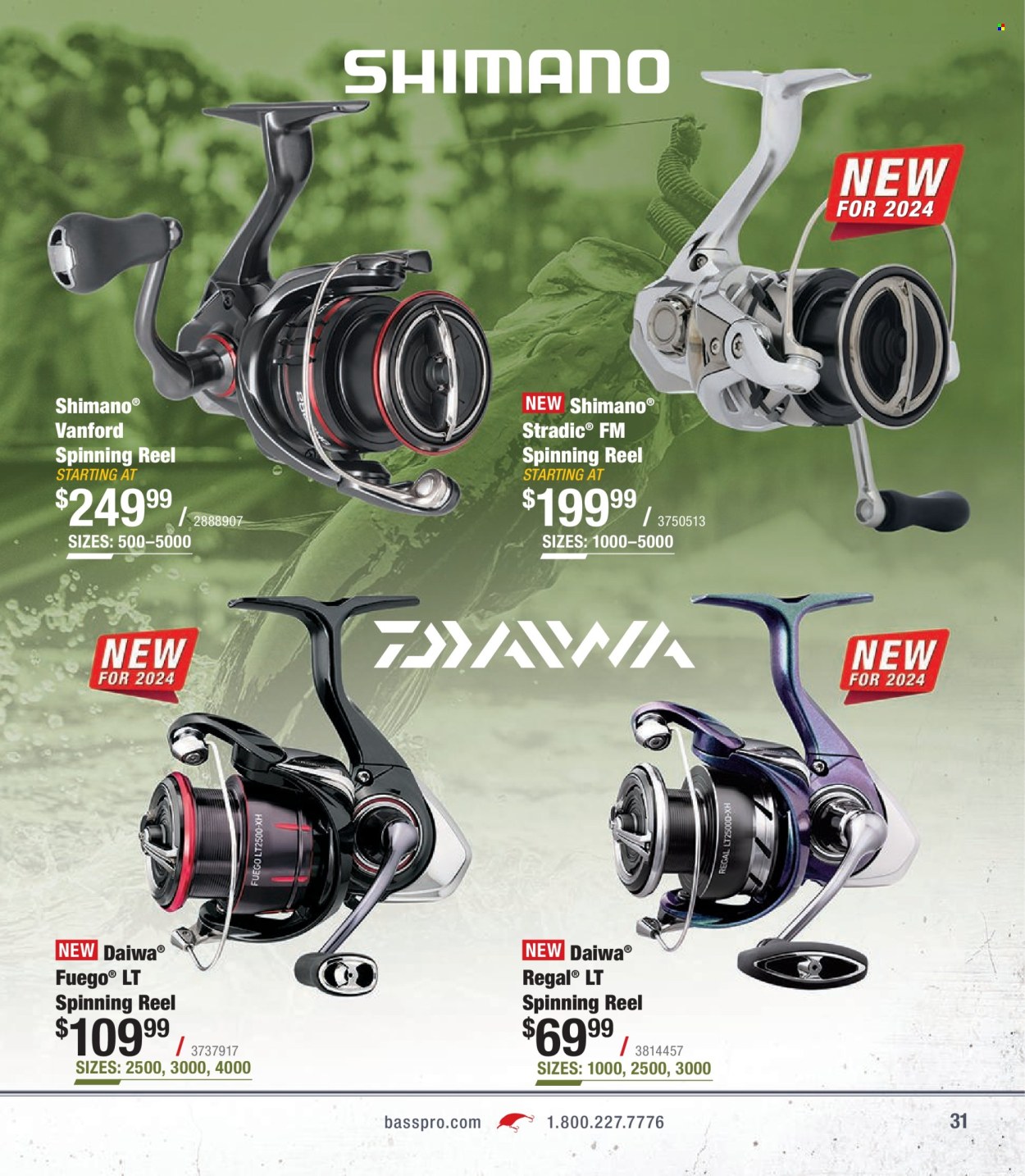 thumbnail - Bass Pro Shops Flyer - Sales products - Shimano, reel, spinning reel, fishing rod, DAIWA. Page 31.