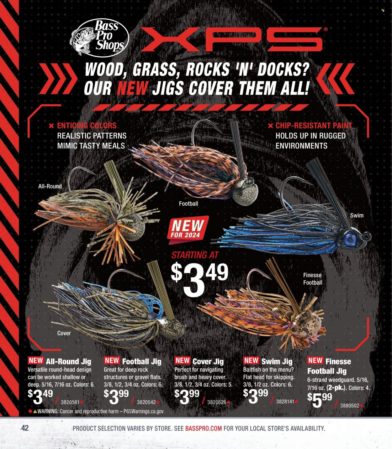 thumbnail - Bass Pro Shops Flyer - Sales products - jig. Page 42.