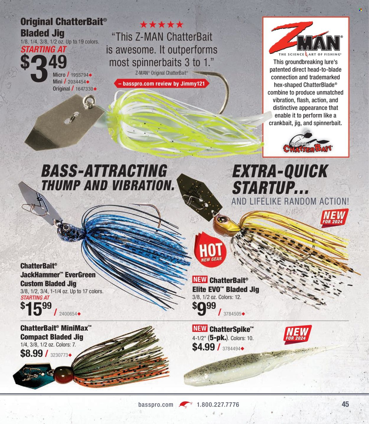 thumbnail - Bass Pro Shops Flyer - Sales products - jig. Page 45.
